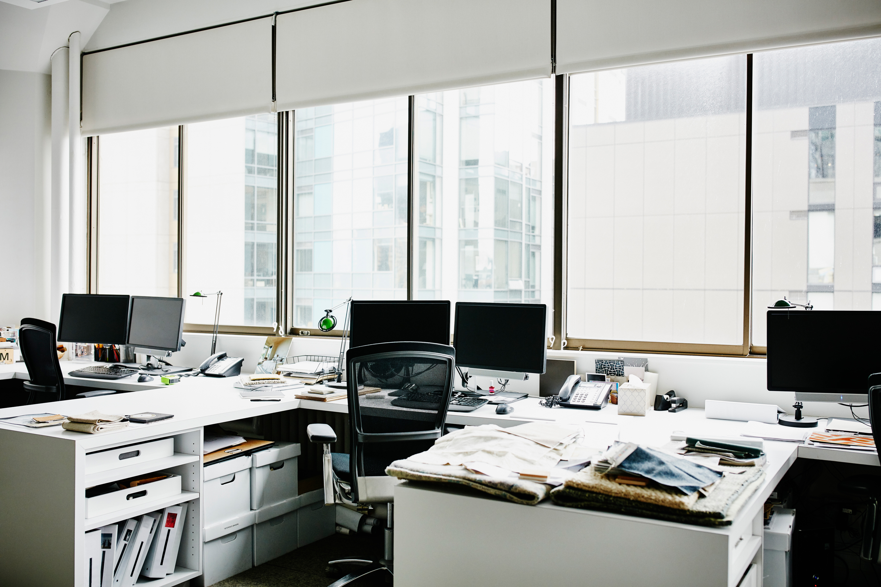 Workstations in empty office