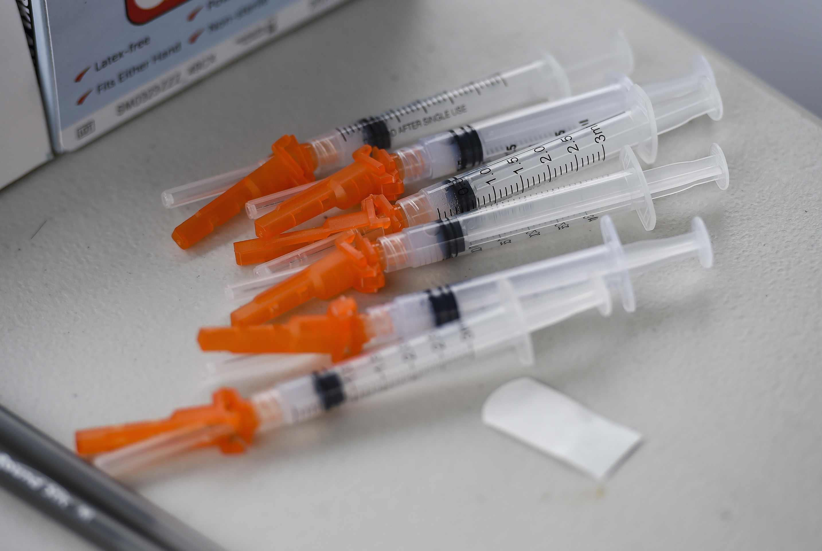 Syringes filled with COVID-19 vaccine.