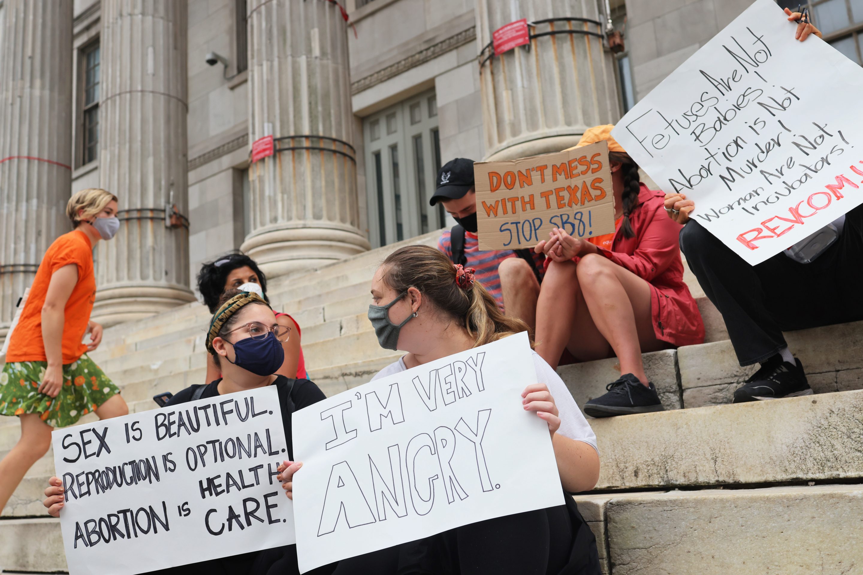 Reproductive Rights Rally Held In Brooklyn On Day Texas 6-Week Abortion Ban Goes Into Effect