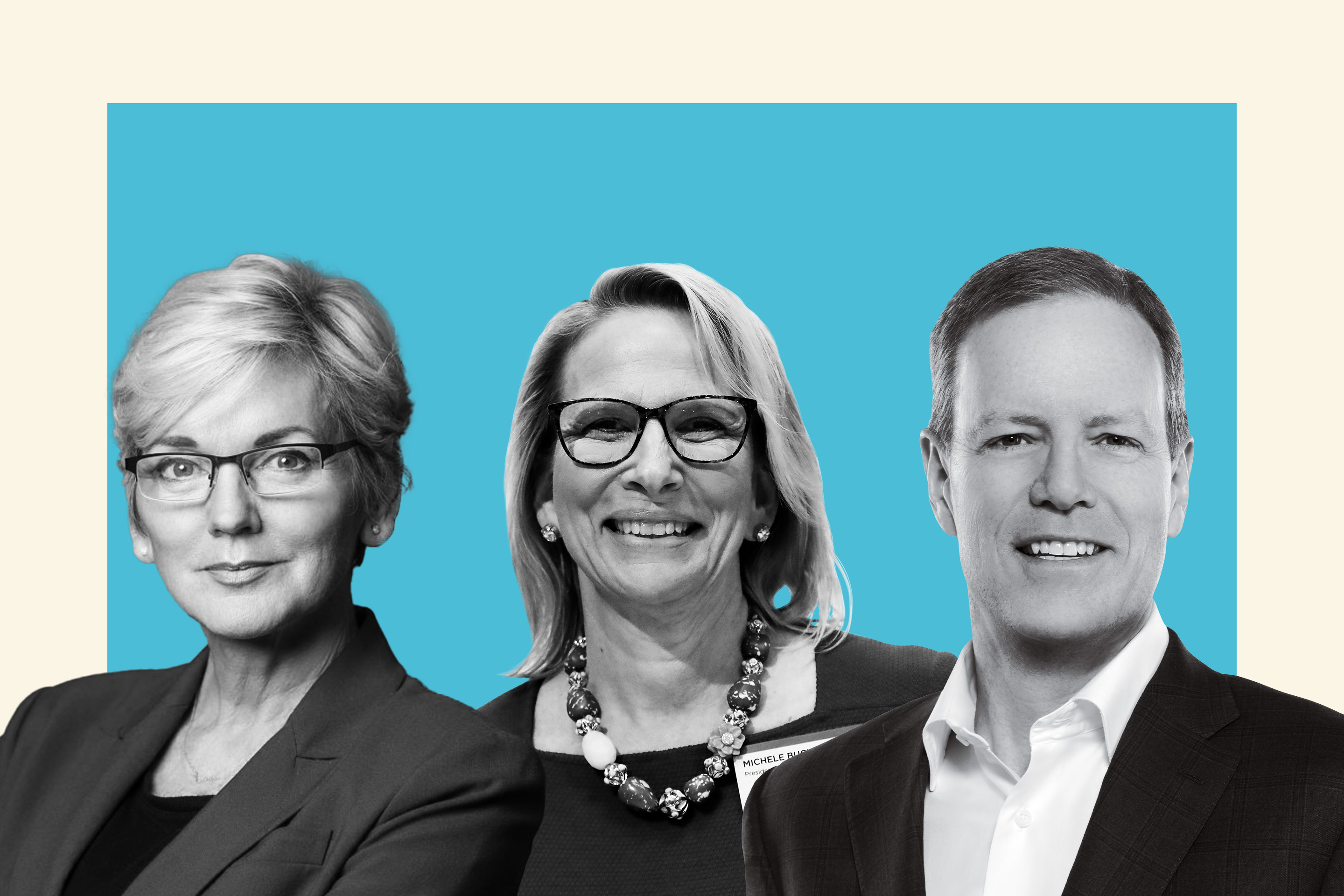 Jennifer Granholm, Michele Buck, Mike Roman.