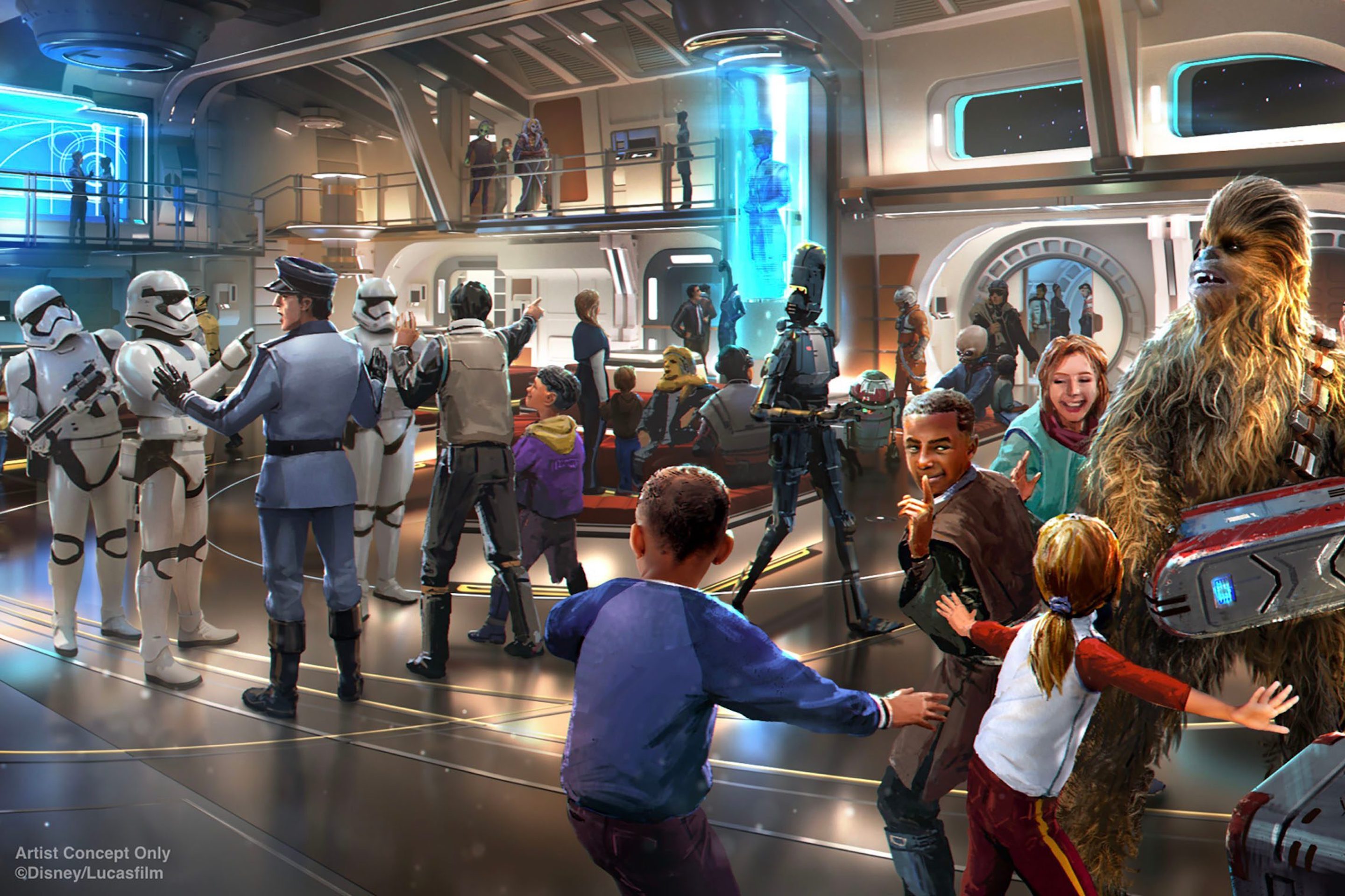 Star Wars: Galactic Starcruiser at Walt Disney World Resort in Florida will invite guests aboard the Halcyon.