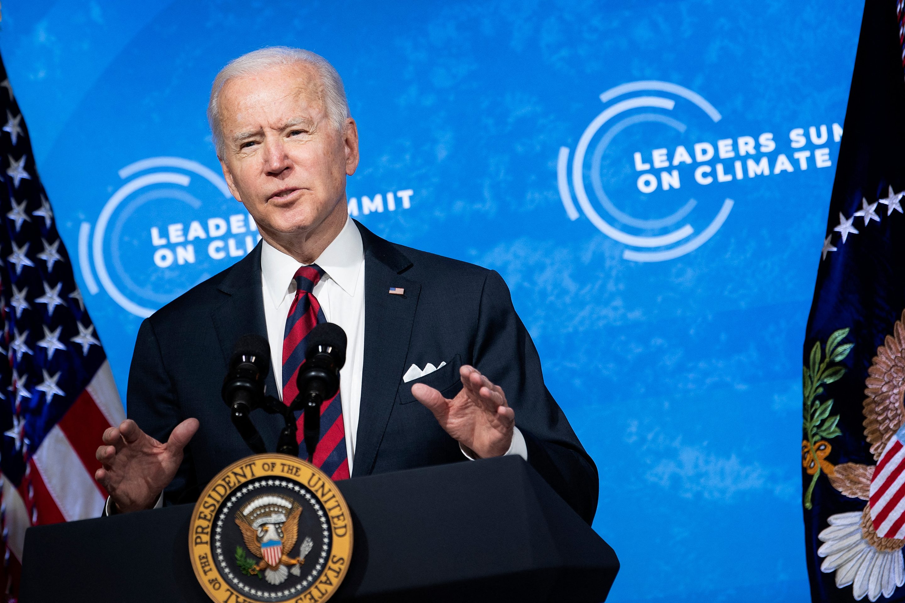 Joe Biden speaking about climate