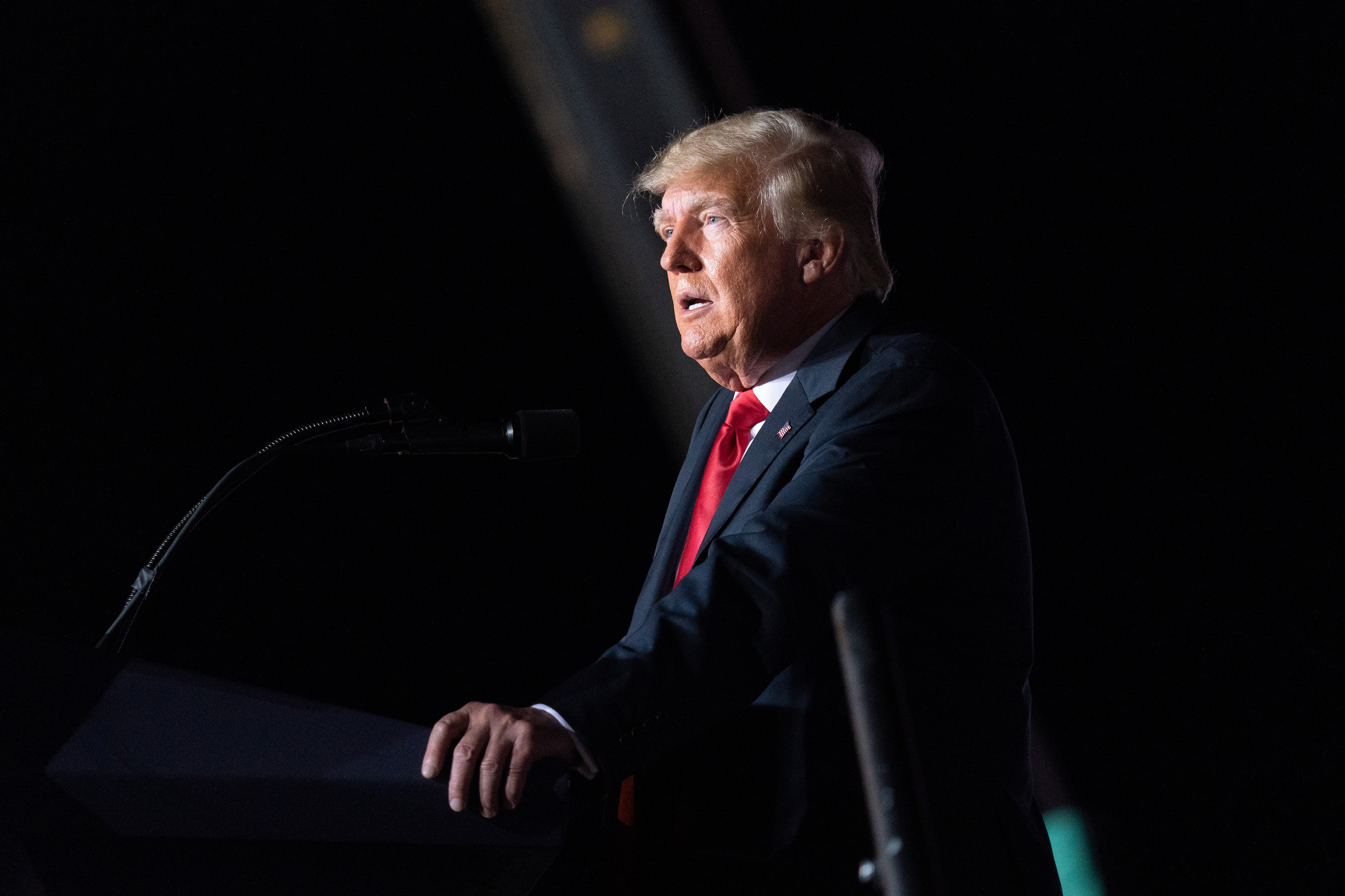 Former President Donald Trump speaks at a rally on September 25, 2021 in Perry, Georgia.