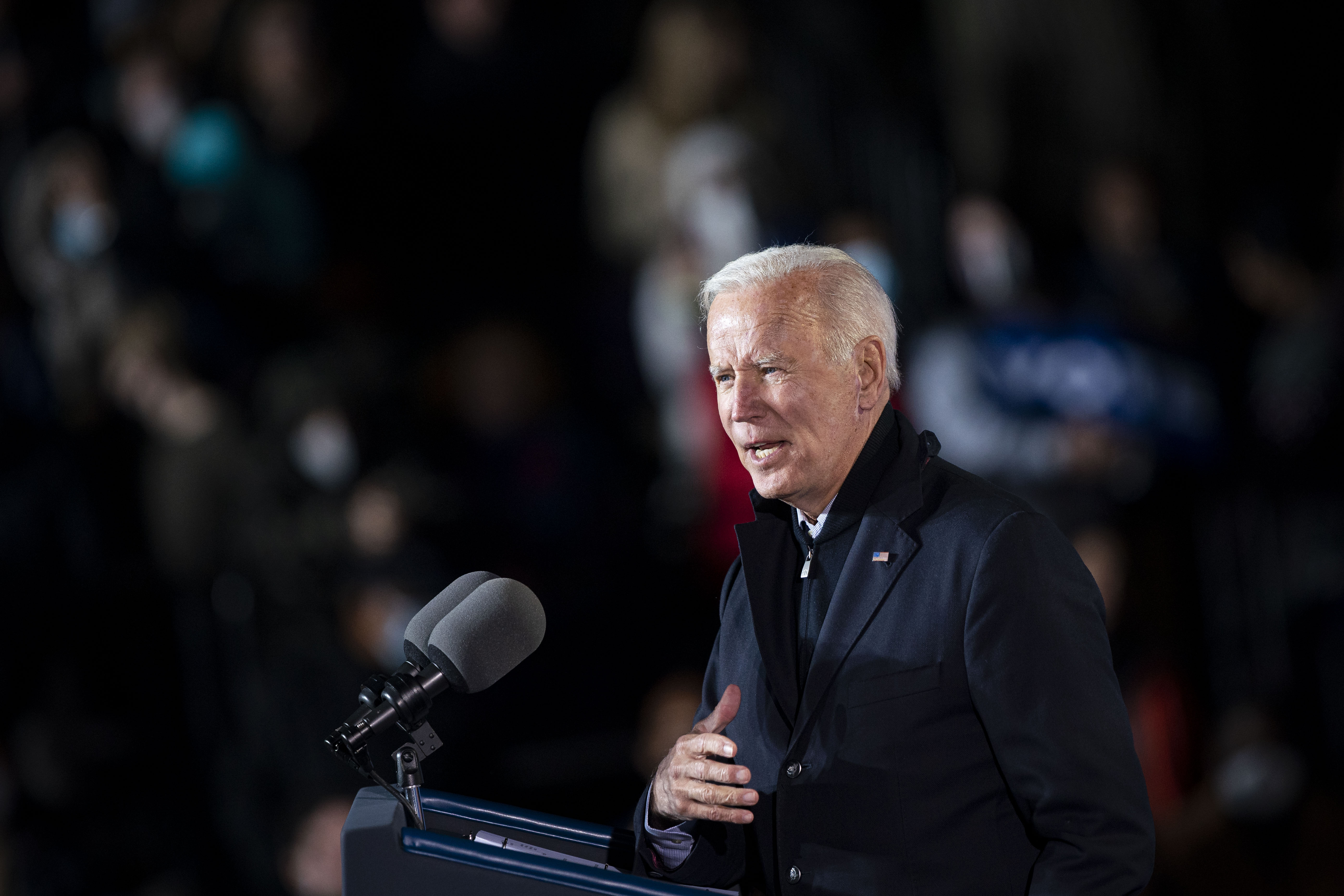President Joe Biden speaks during a campaign event for Terry McAuliffe, Democratic gubernatorial candidate for Virginia, in Arlington, Va., on Oct. 26, 2021.
