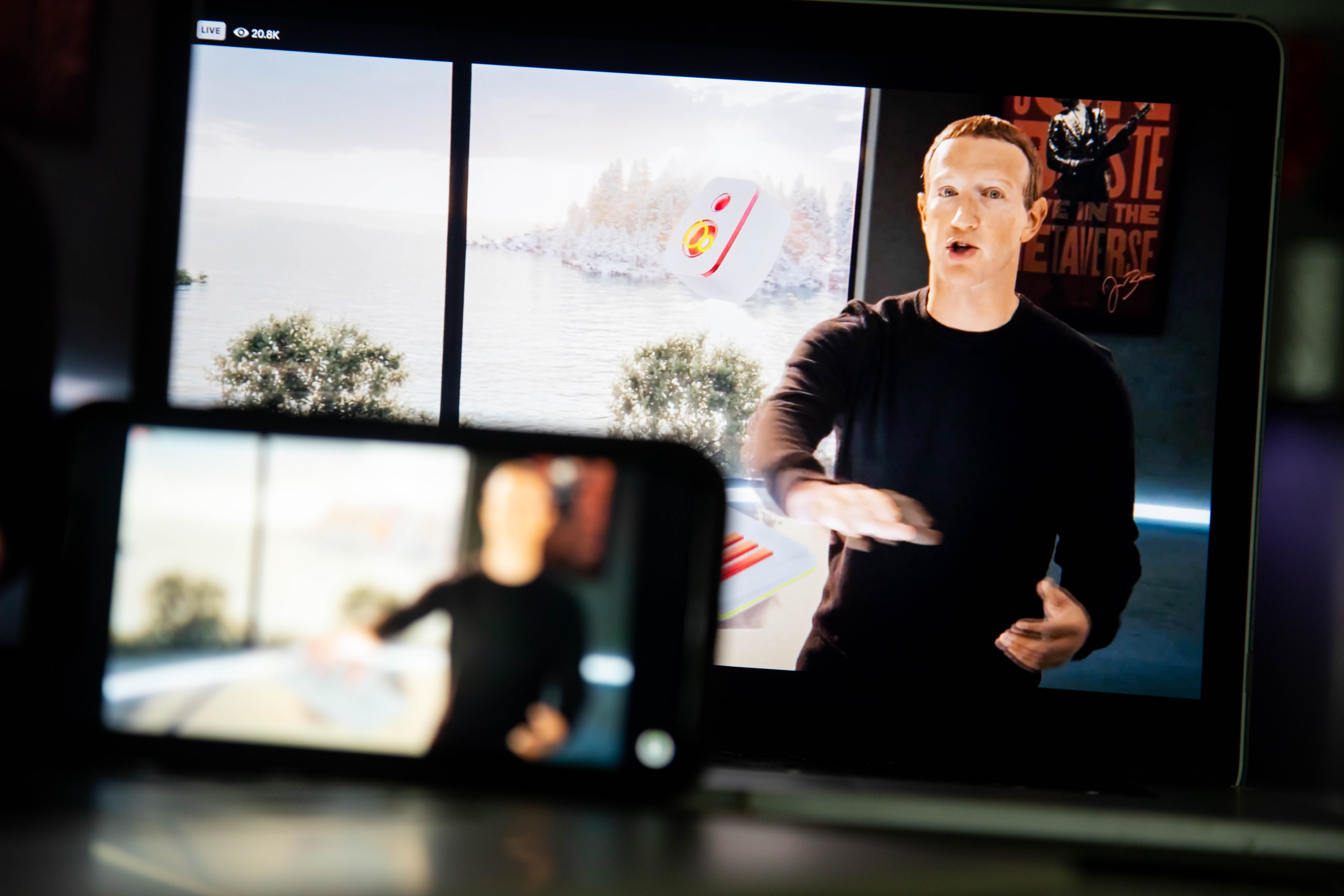 Facebook CEO Mark Zuckerberg speaks during the virtual Facebook Connect event, where the company announced its rebranding as Meta.