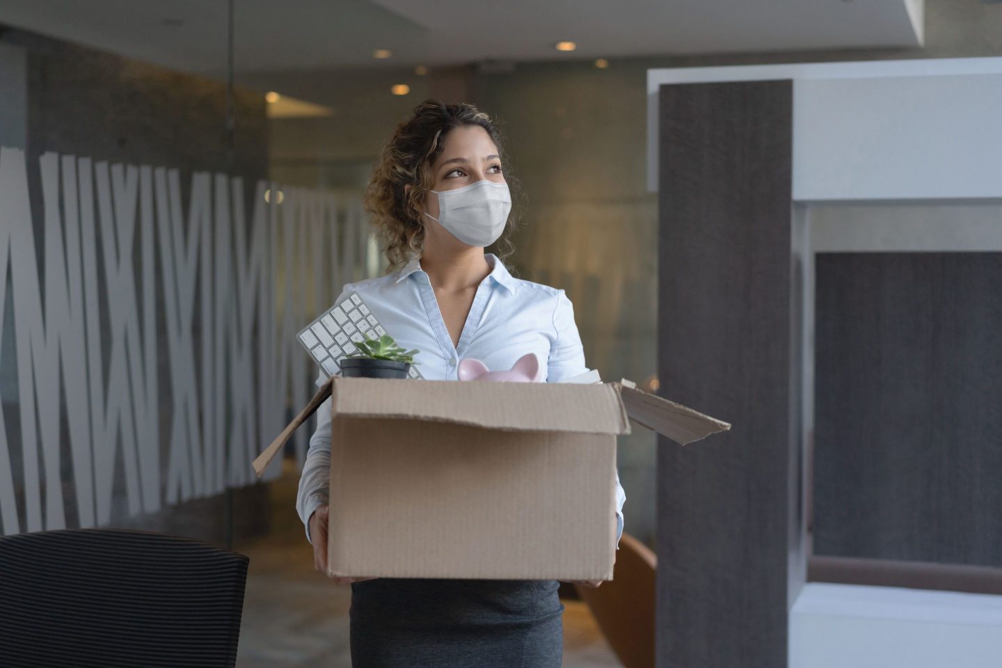 Worker quitting her job