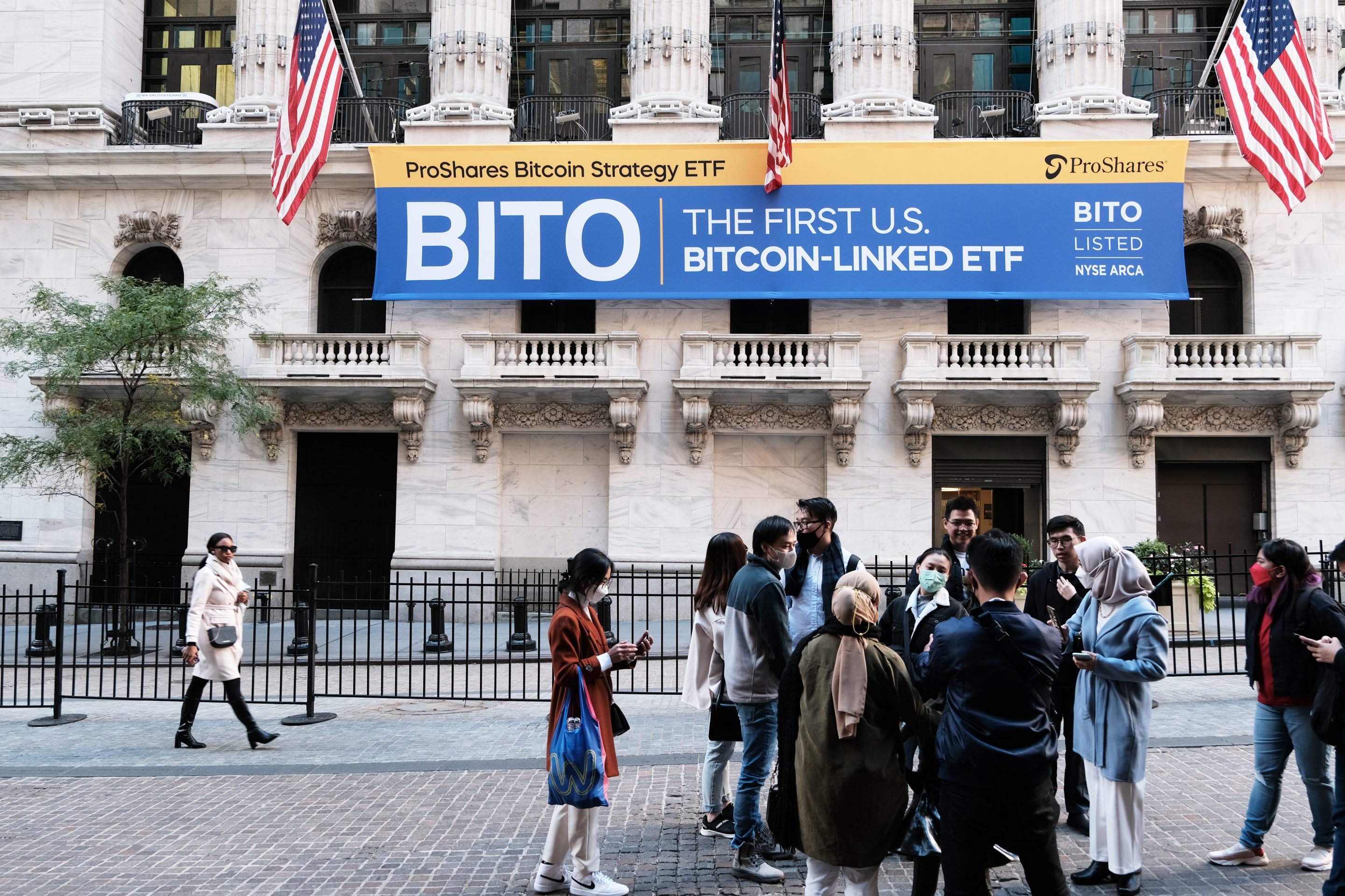 Sign of BITO outside NYSE