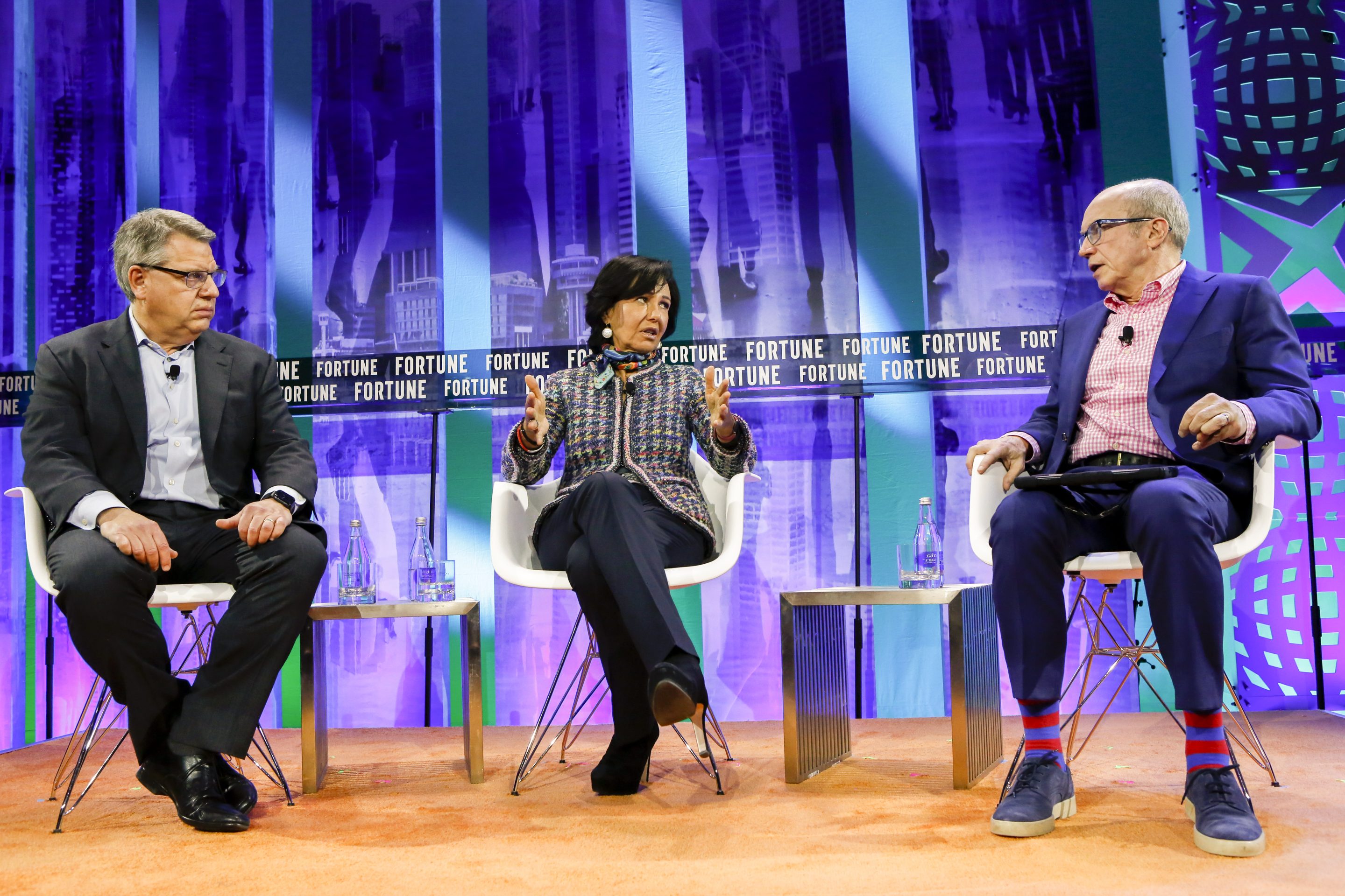 Rich Lesser, global chair of BCG, and Ana Botin, executive chair of Banco Santander, talk to Fortune CEO Alan Murray conversation with: Alan Murray at the Fortune CEO Initiative on Nov. 15, 2021.