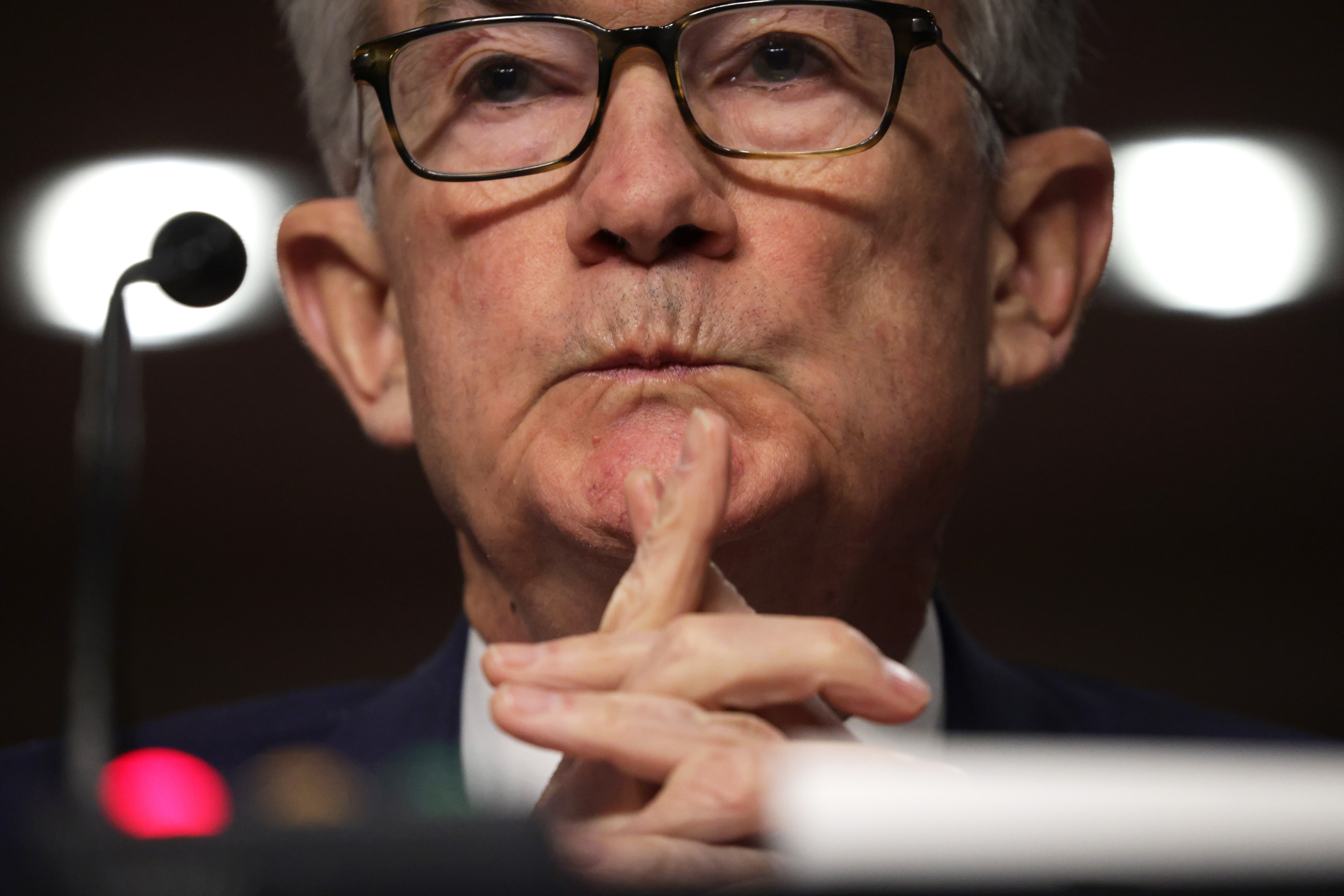 Federal Reserve Board Chairman Jerome Powell testifies during a hearing before Senate Banking, Housing and Urban Affairs Committee on Capitol Hill Nov. 30, 2021, in Washington, D.C.