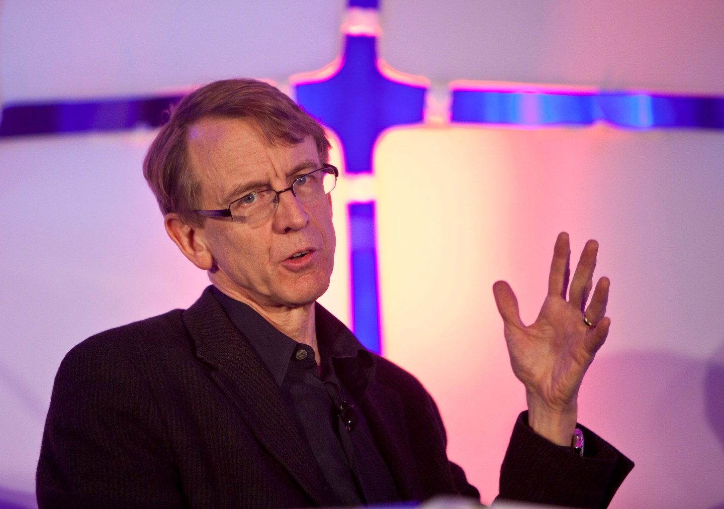 John Doerr, Partner at Kleiner Perkins Caufield & Byers, a venture capital firm speaks during the TechCrunch Disrupt conference in New York, on Monday, May 24, 2010.