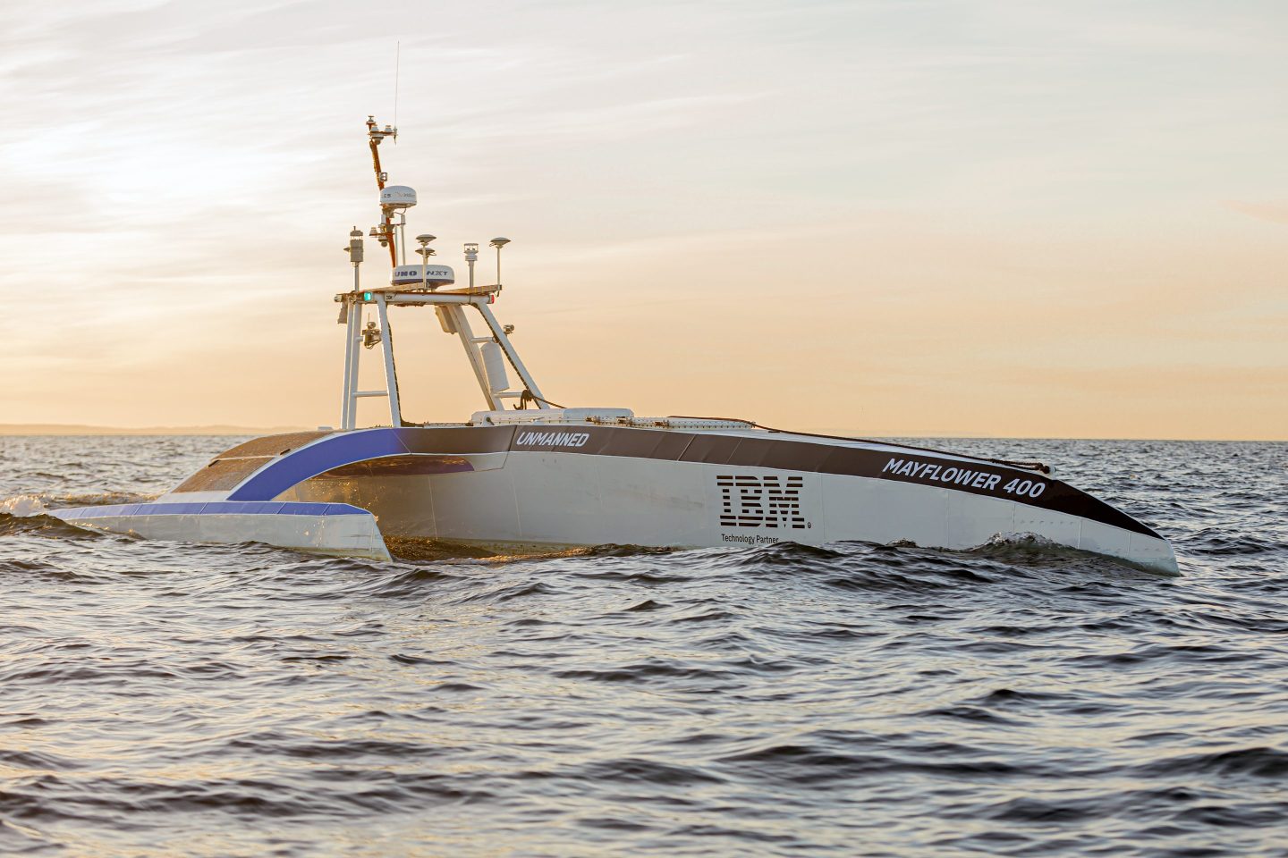 Mayflower Autonomous Ship on the water.