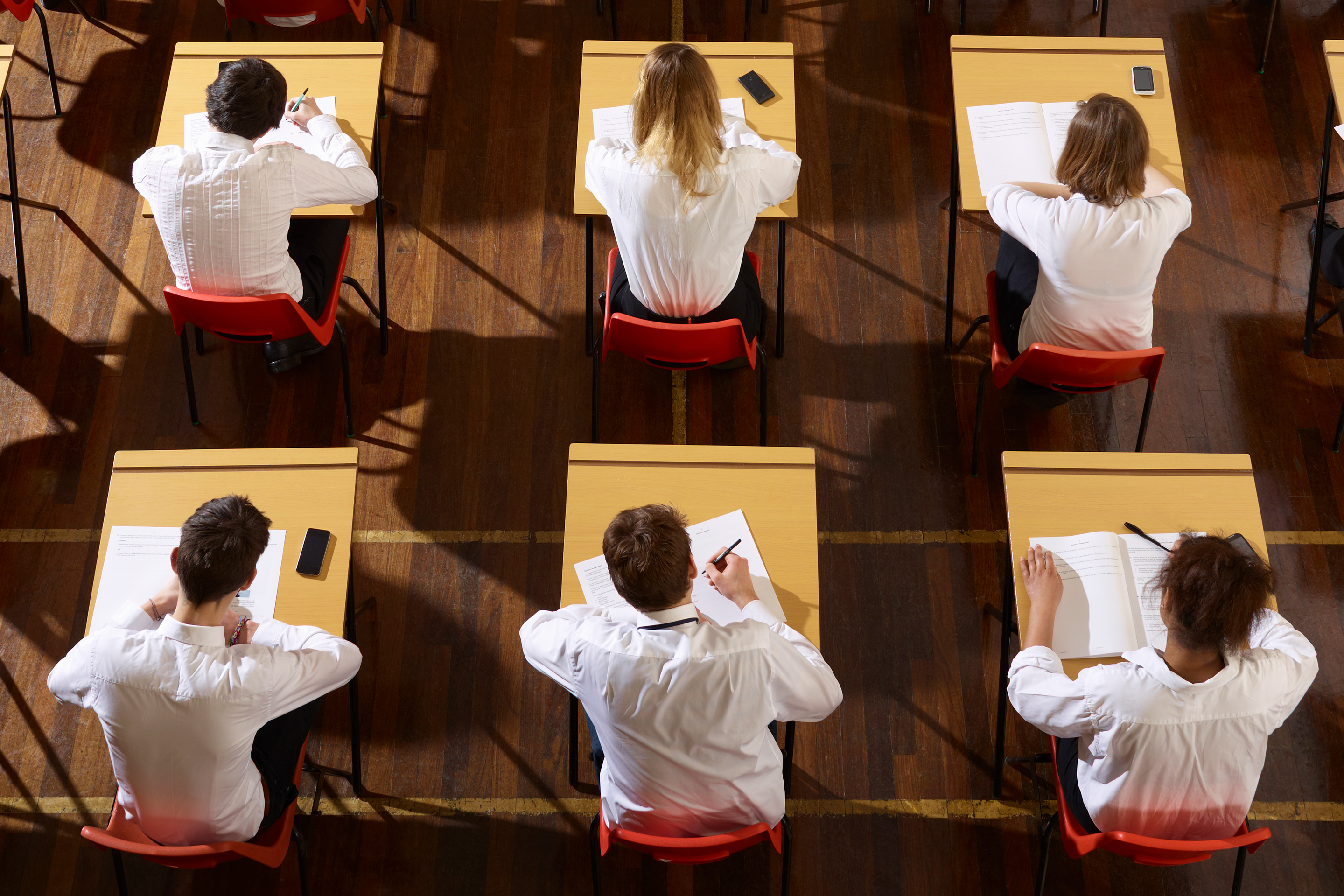Students sitting at desks