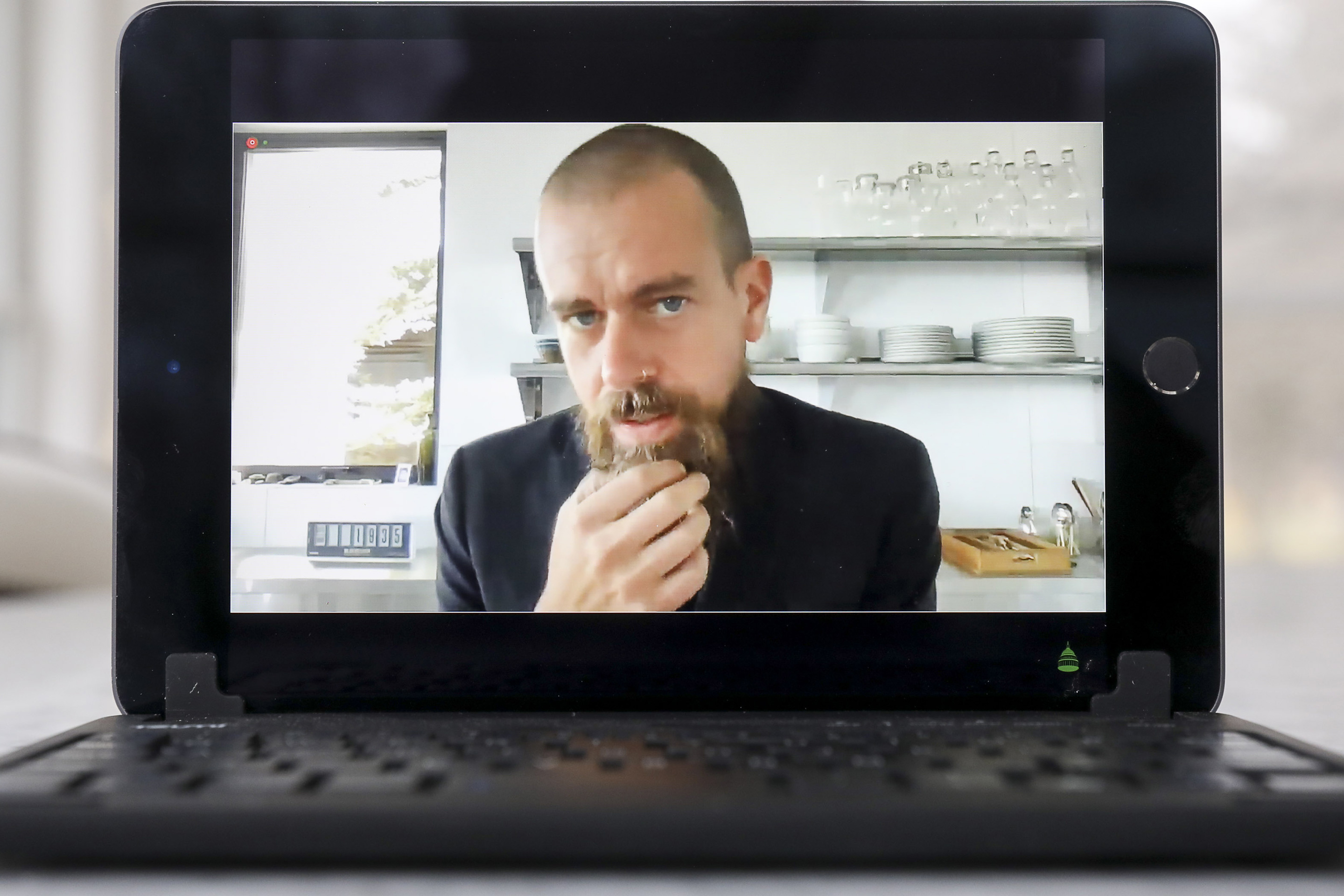 Jack Dorsey on a computer screen