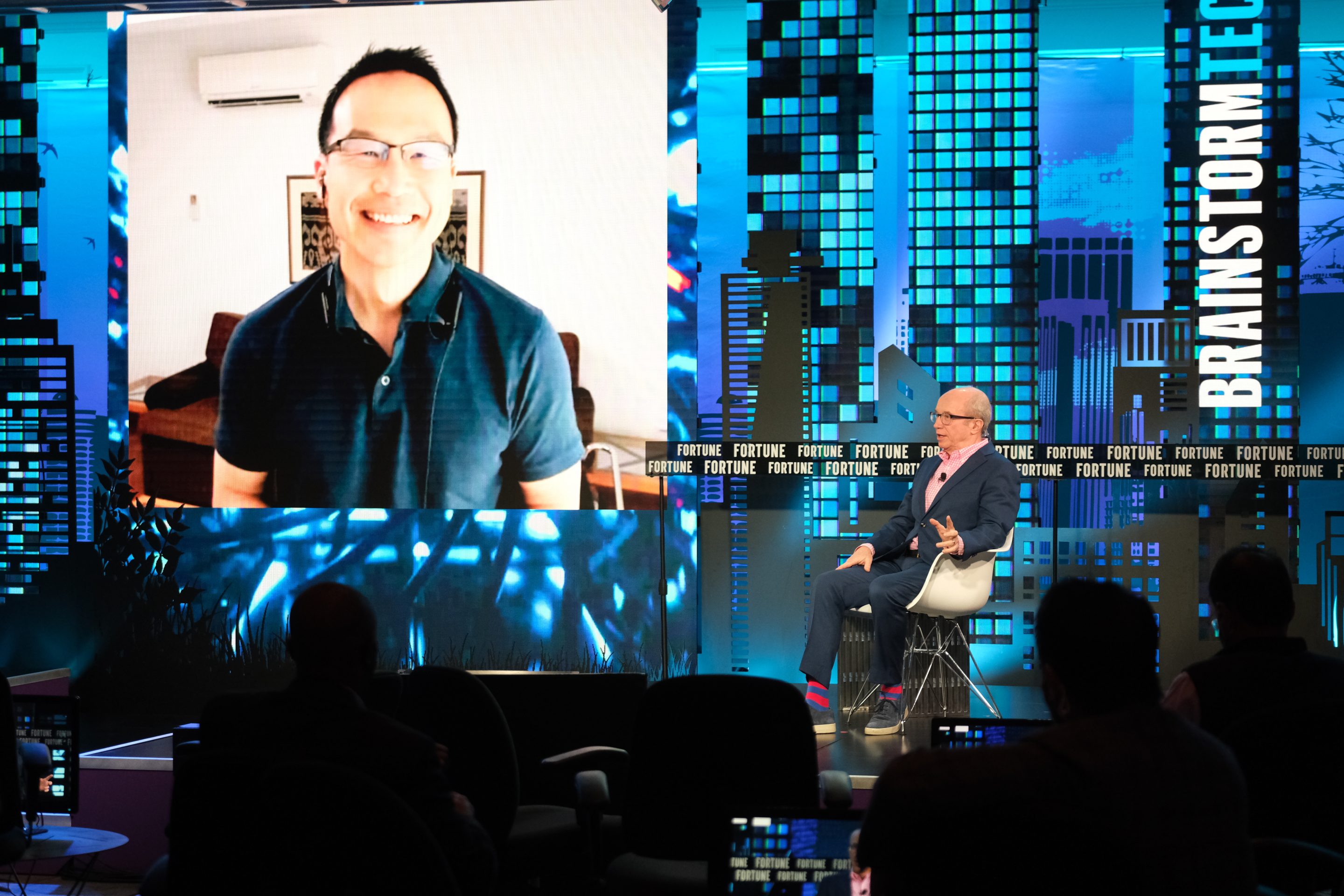 Fortune’s Alan Murray speaks with Grab president Ming Maa at the Fortune Brainstorm Tech conference. 