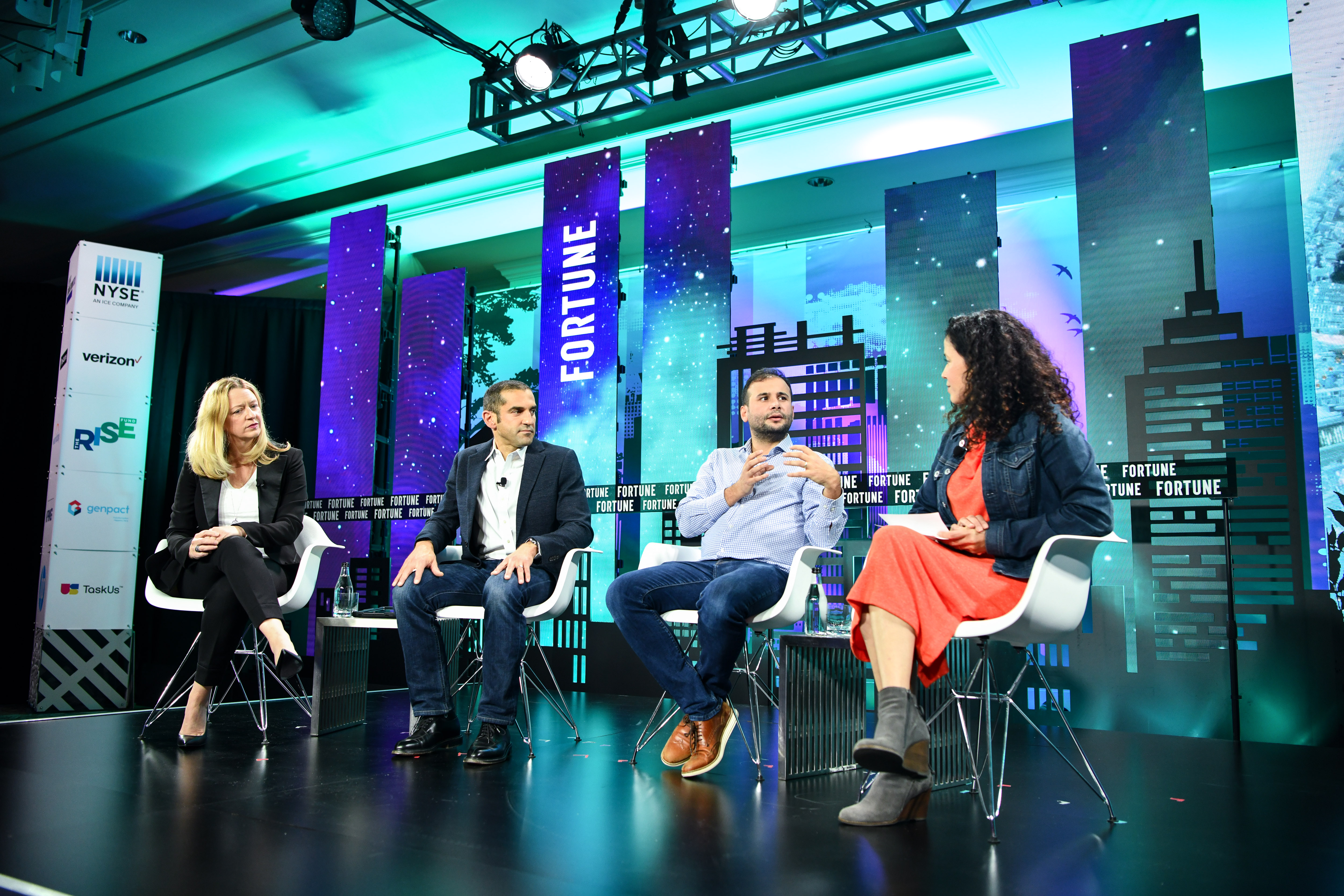 Where are investment and innovation in the health care sector headed next? From left: Emily Melton, cofounder and managing partner of Threshold; Othman Laraki, cofounder and CEO, Color; Eren Bali, cofounder and CEO, Carbon Health; and Michal Lev-Ram of Fortune.