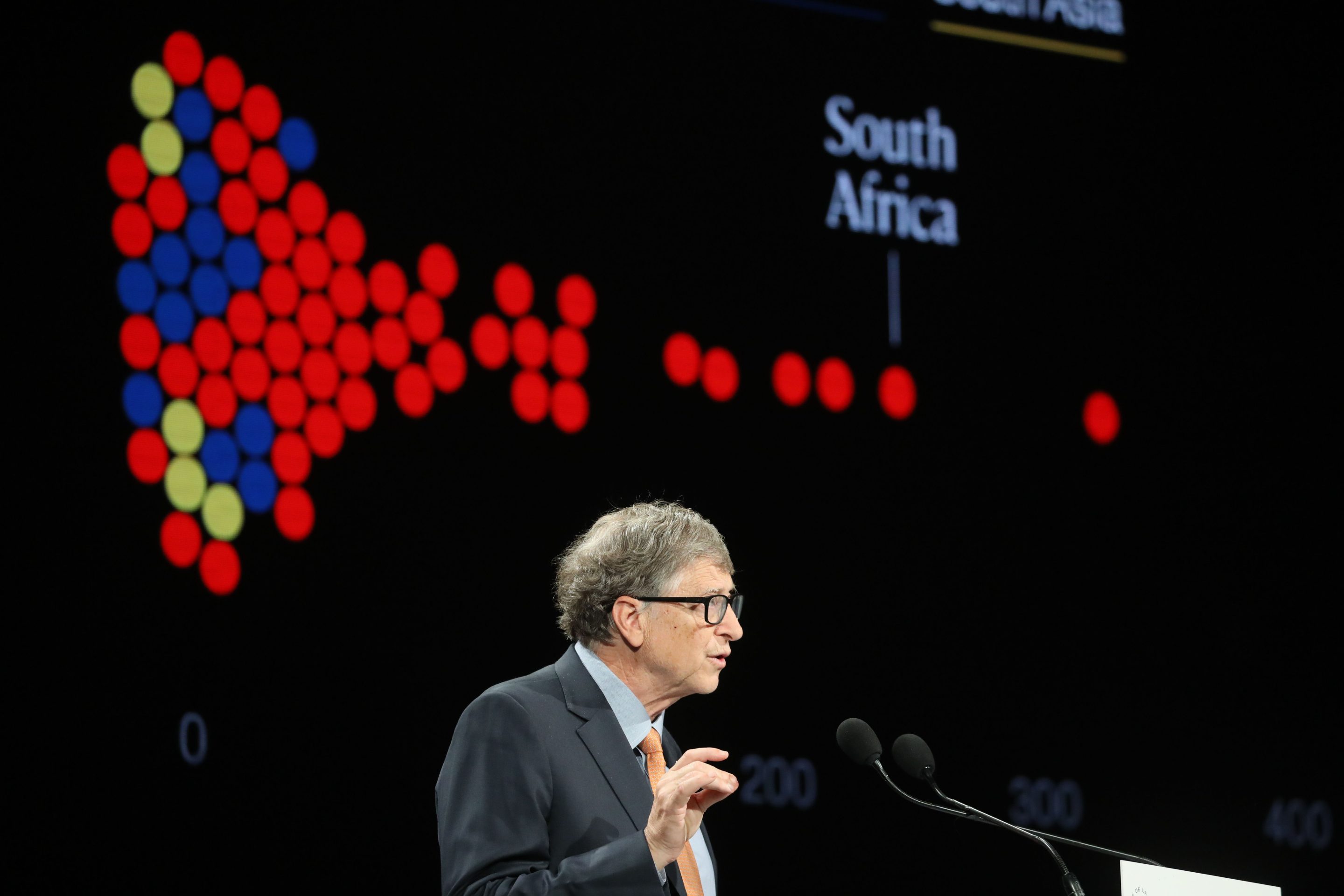 Bill Gates speaks at a health care conference in 2019. In a tweet thread Tuesday, Gates noted that Omicron’s high transmissibility could lead the world to “the worst part of the pandemic.”