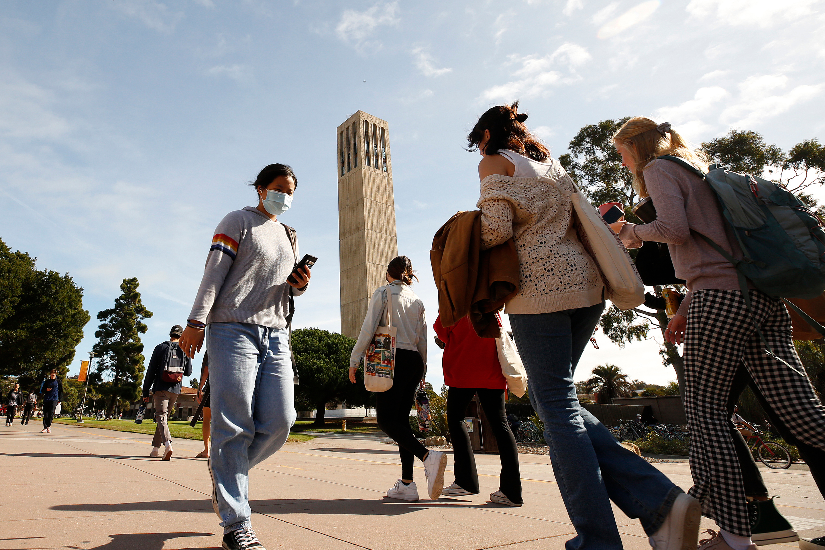 Students on the UCSB campus in Santa Barbara.