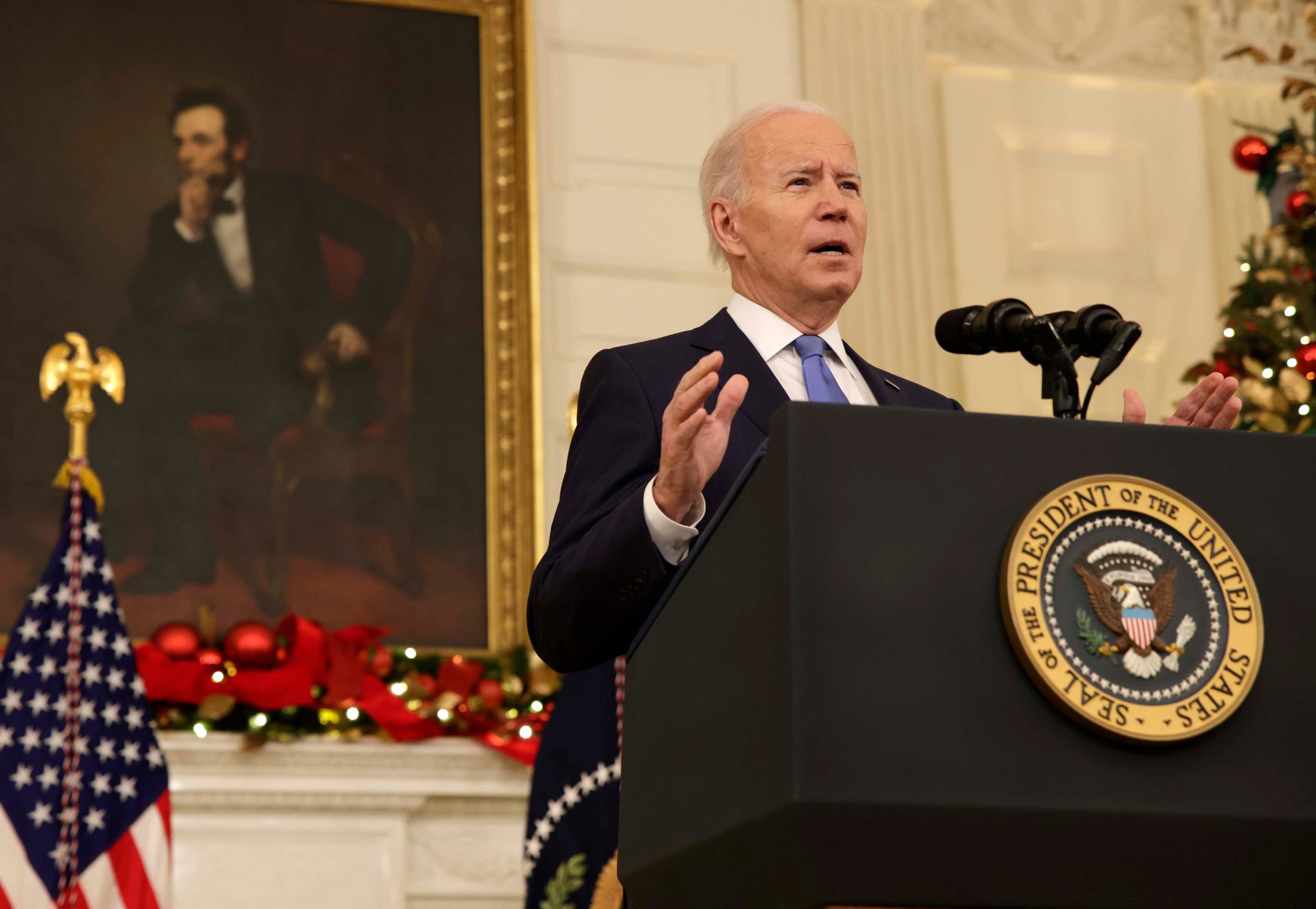 President Joe Biden on Tuesday hit back against critics who say his Build Back Better Act would increase inflation in the U.S., contending the bill would help families afford necessities like food and medicine.