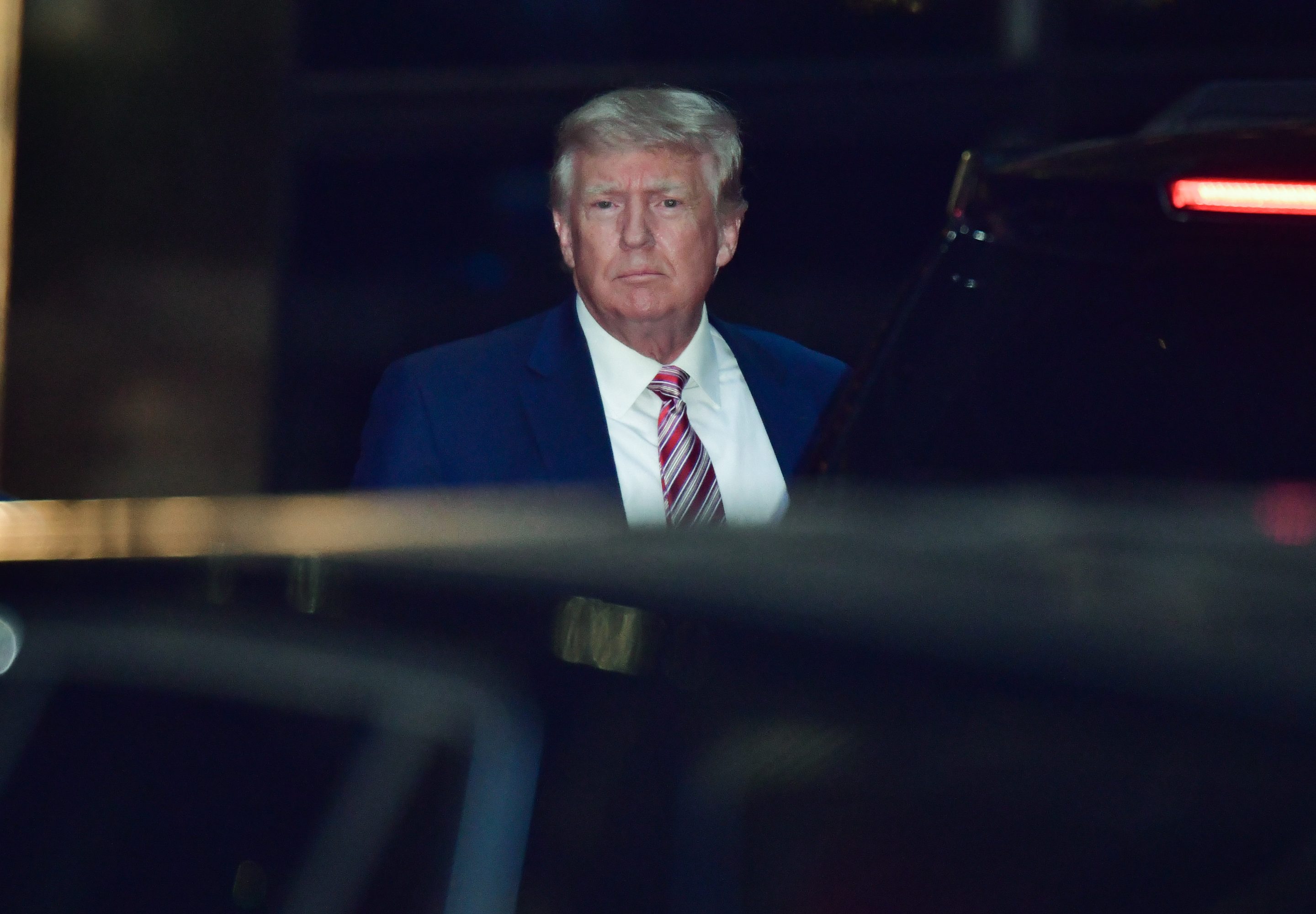 Former U.S. President Donald Trump leaves Trump Tower in Manhattan in October.