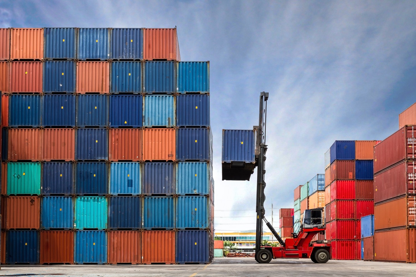 Shipping containers.