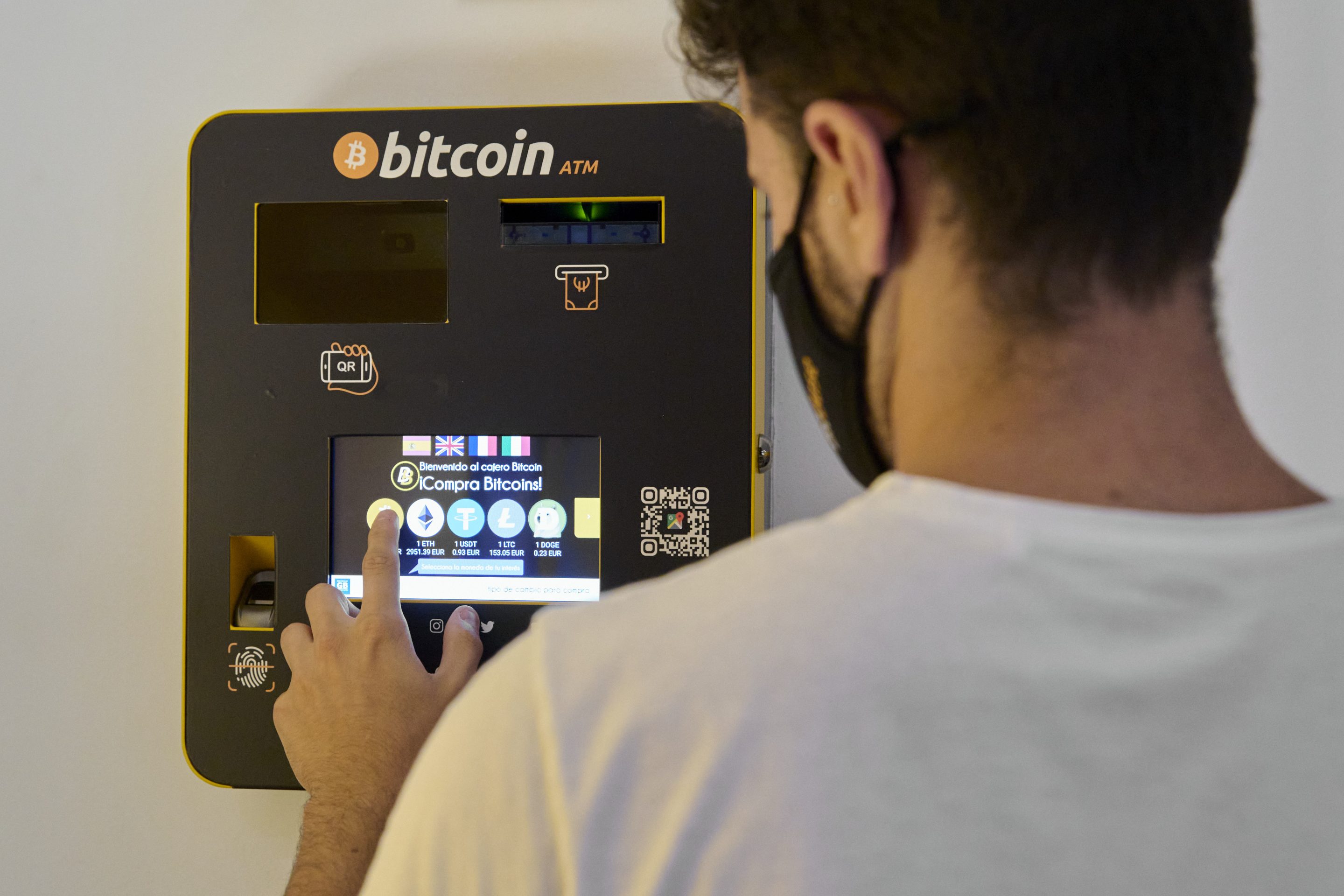 A Bitcoin ATM at a BitBase store on Aug. 9, 2021, in Palma de Mallorca, Spain.