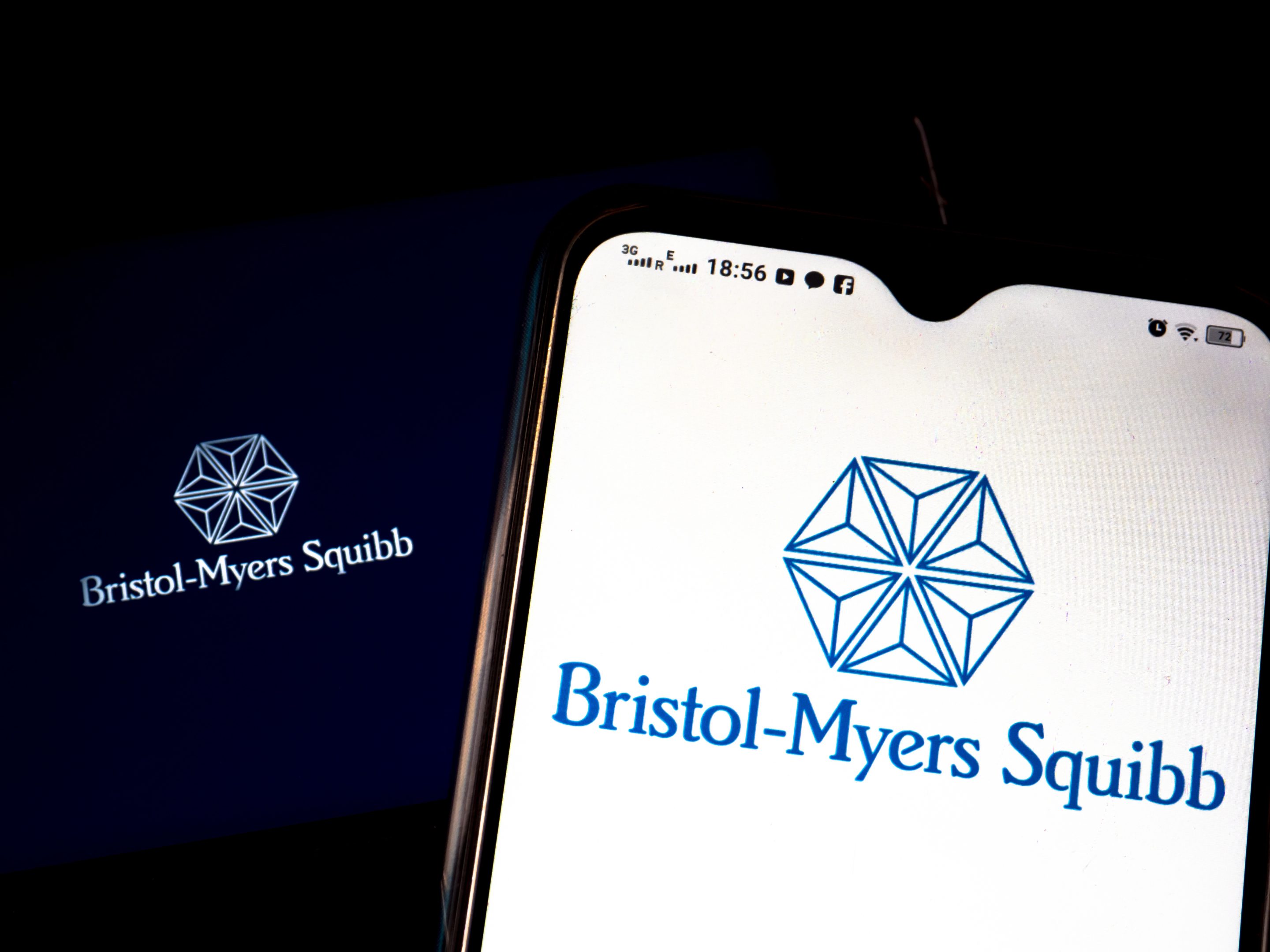 Bristol-Myers Squibb logo on a smartphone