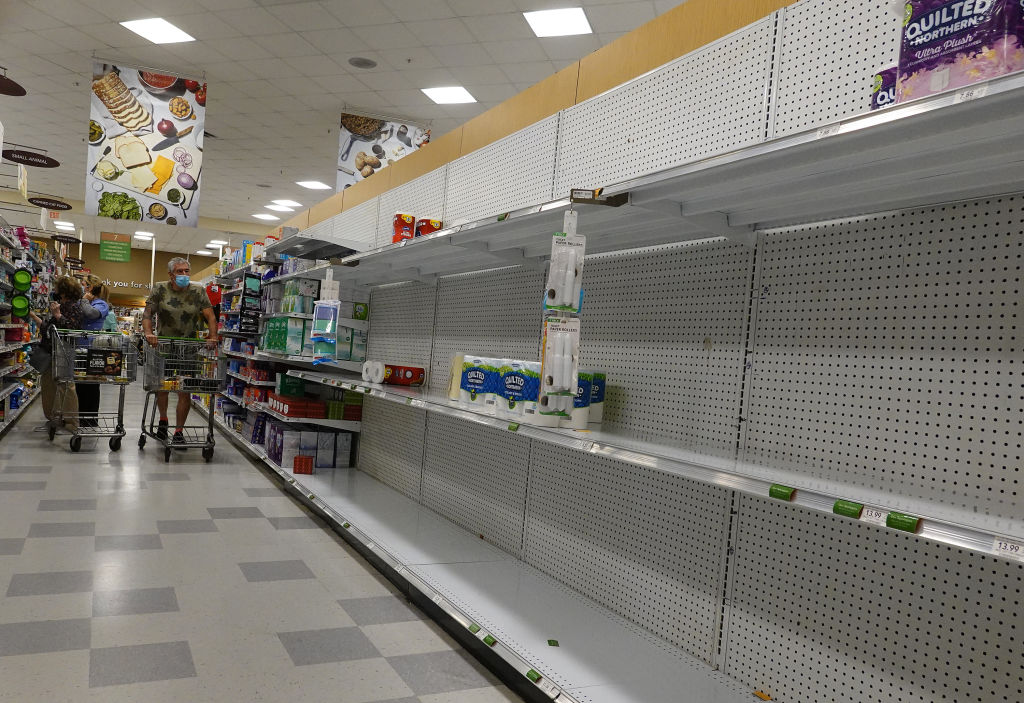 Empty shelves at a Miami supermarket.