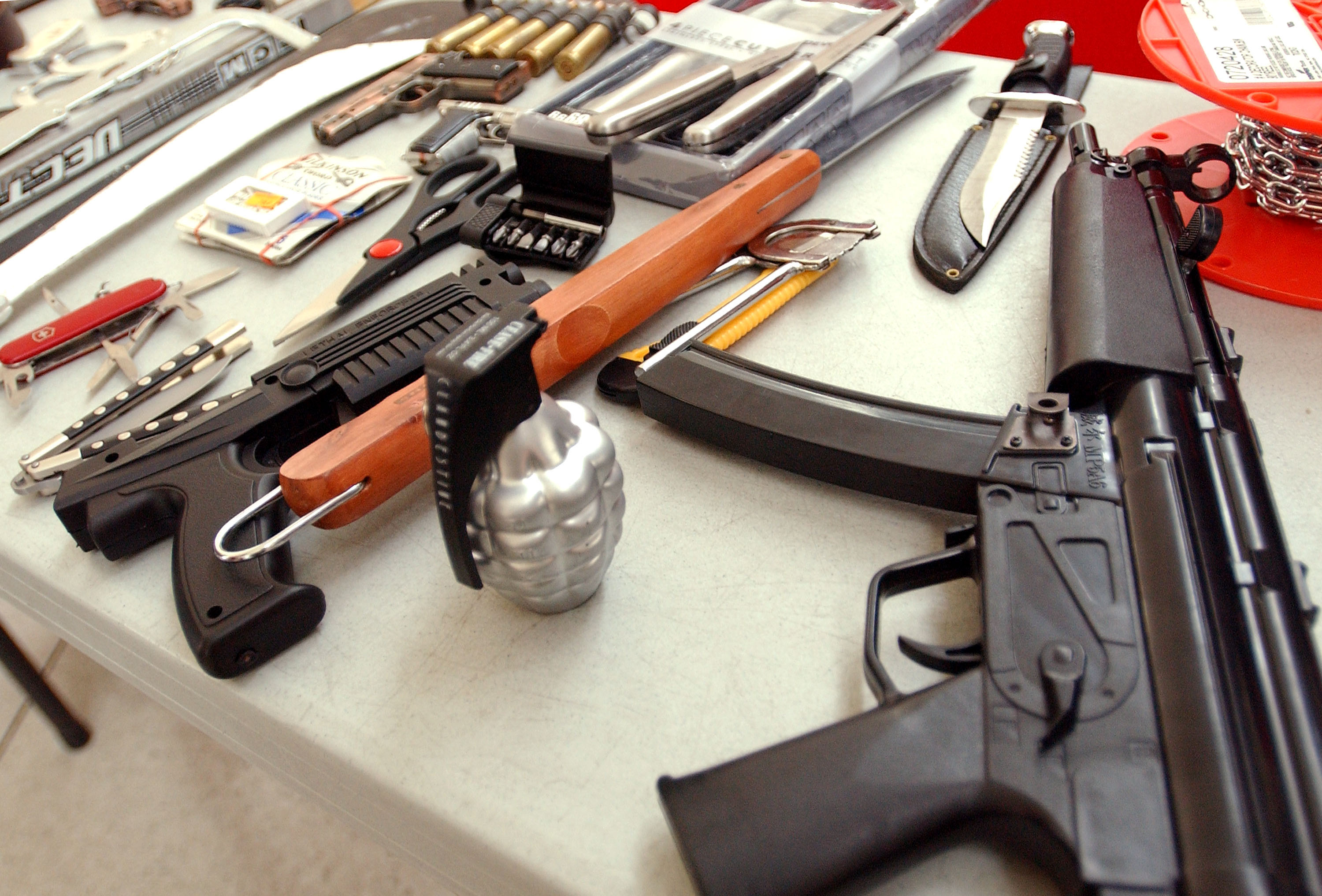 Guns confiscated from people attempting to board aircraft