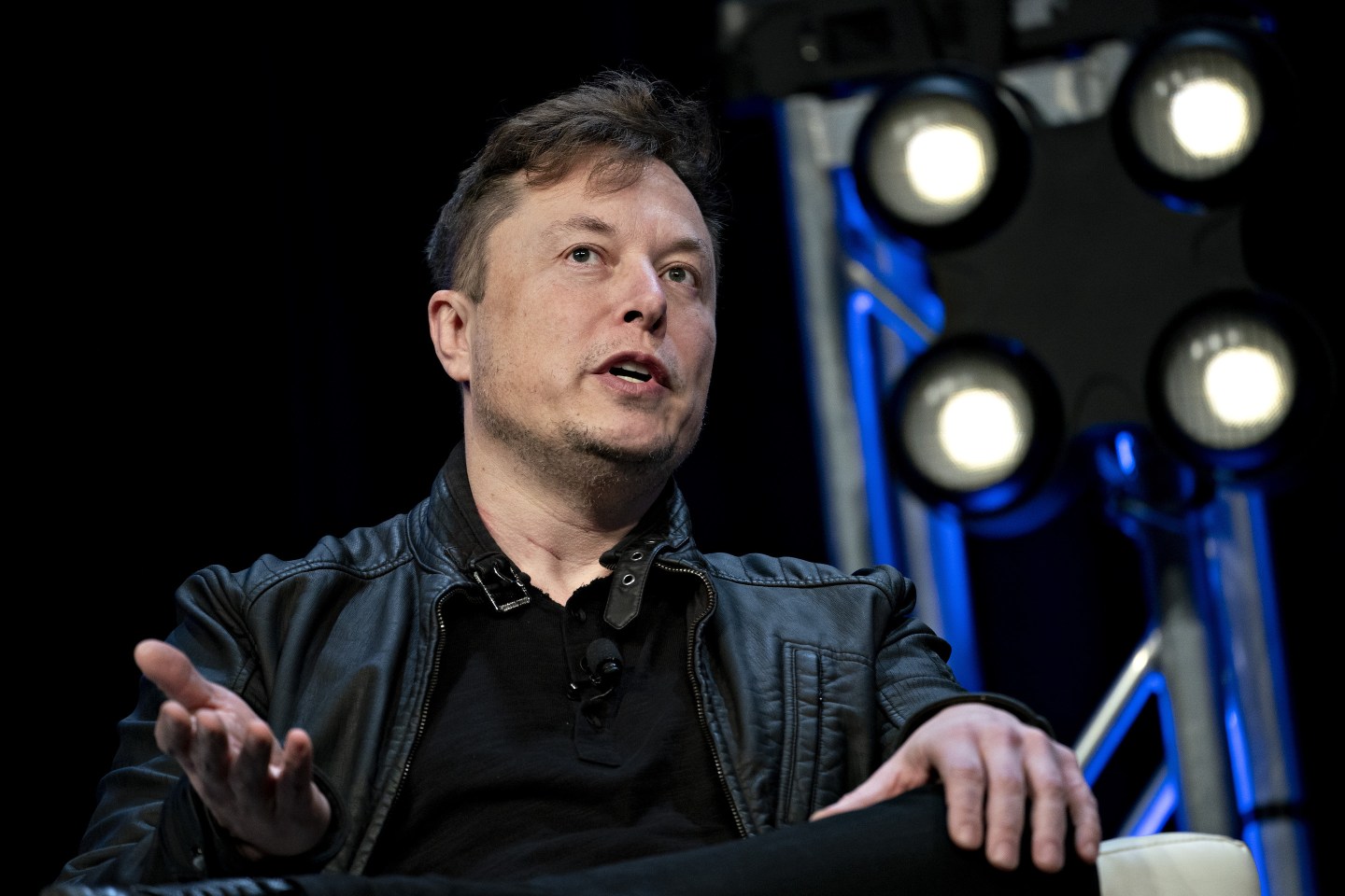 Elon Musk speaks at the Satellite 2020 Conference.