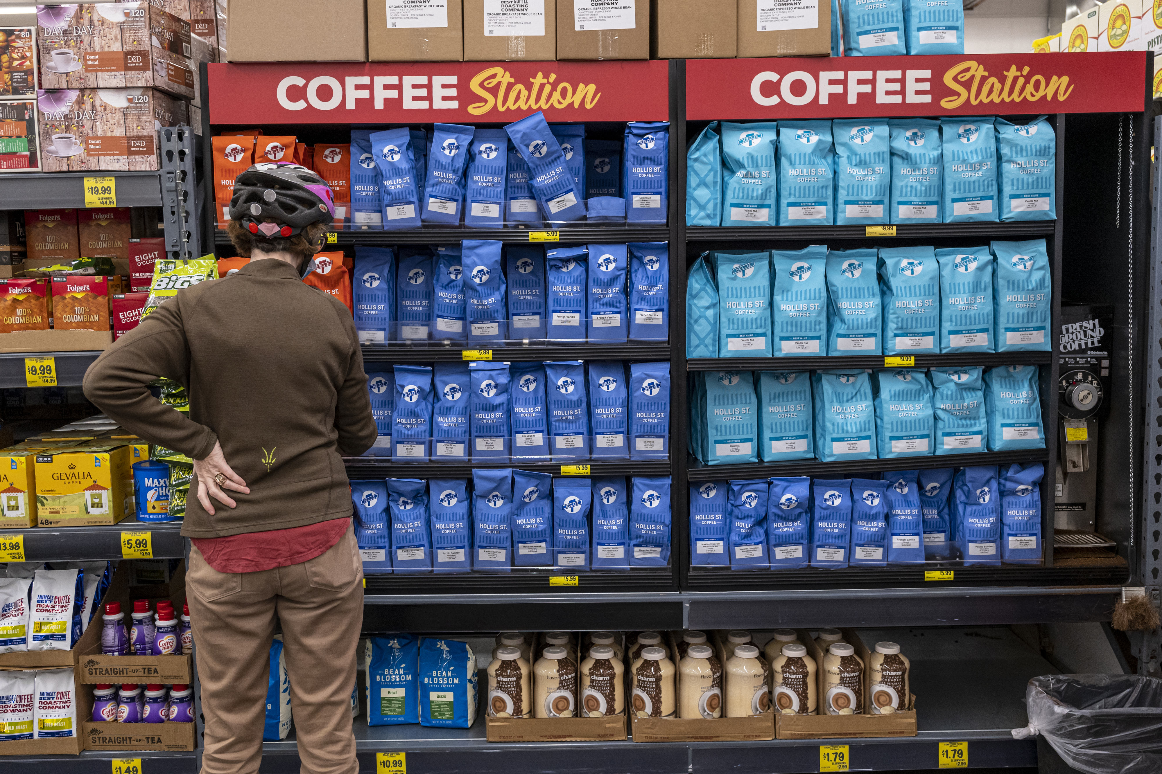 A customer shops for coffee at a grocery store in San Francisco. U.S. consumer prices are due out at 8:30 a.m. ET, and economists expect prices rose at their fastest clip since 1982.