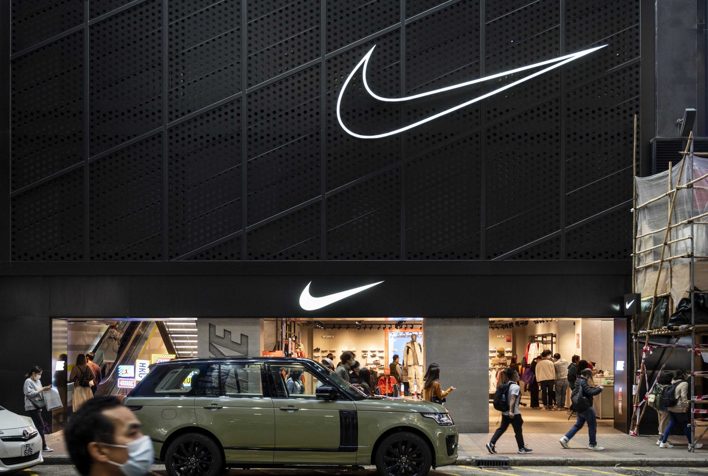 Outside a Nike store in Hong Kong. Nike seeks to fill five metaverse-related positions.