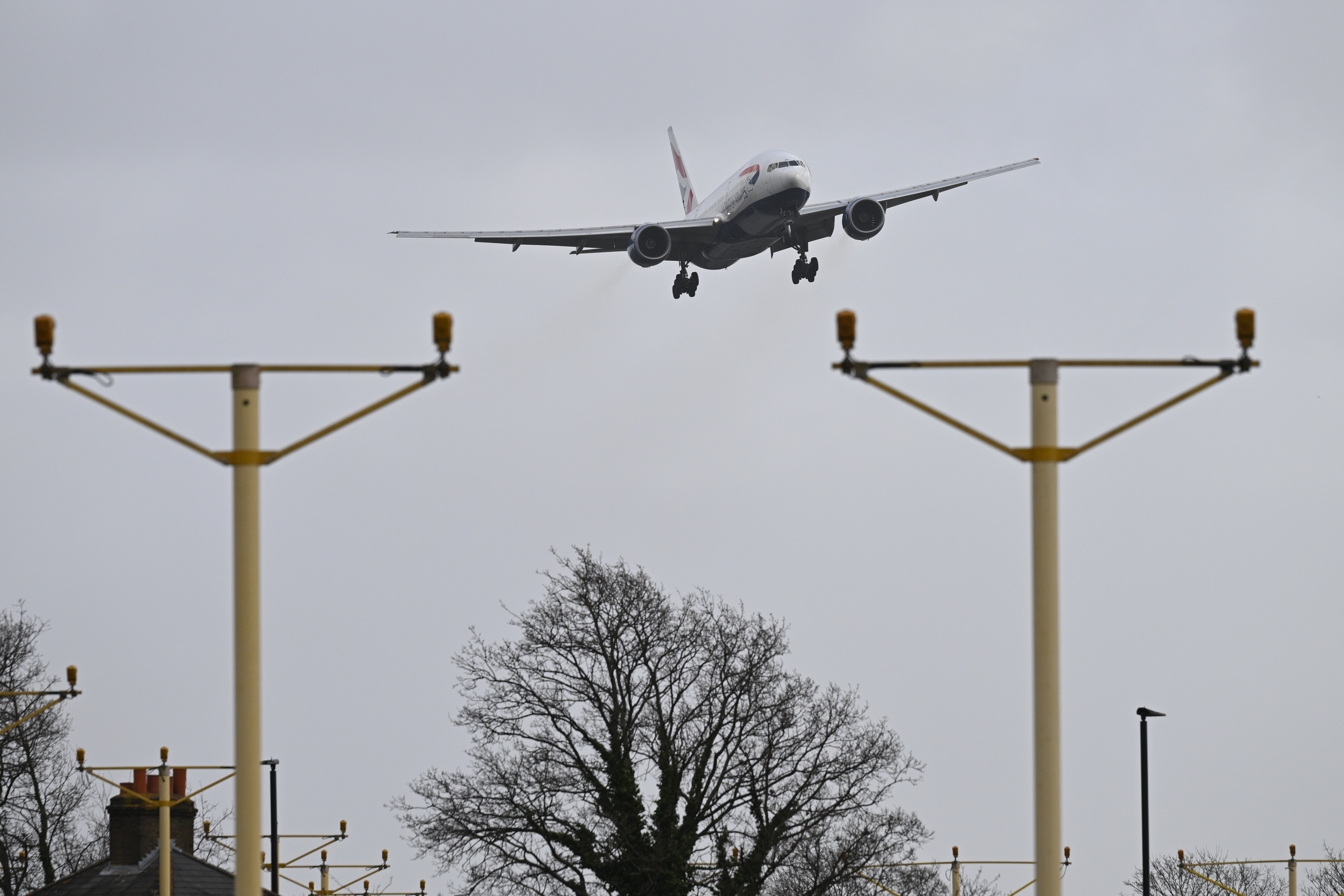 An airplane landing