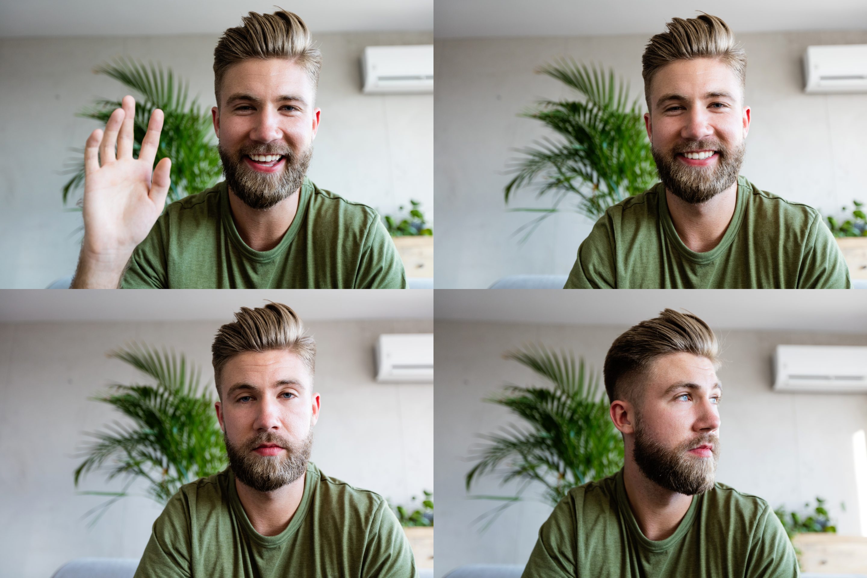Young man during video call