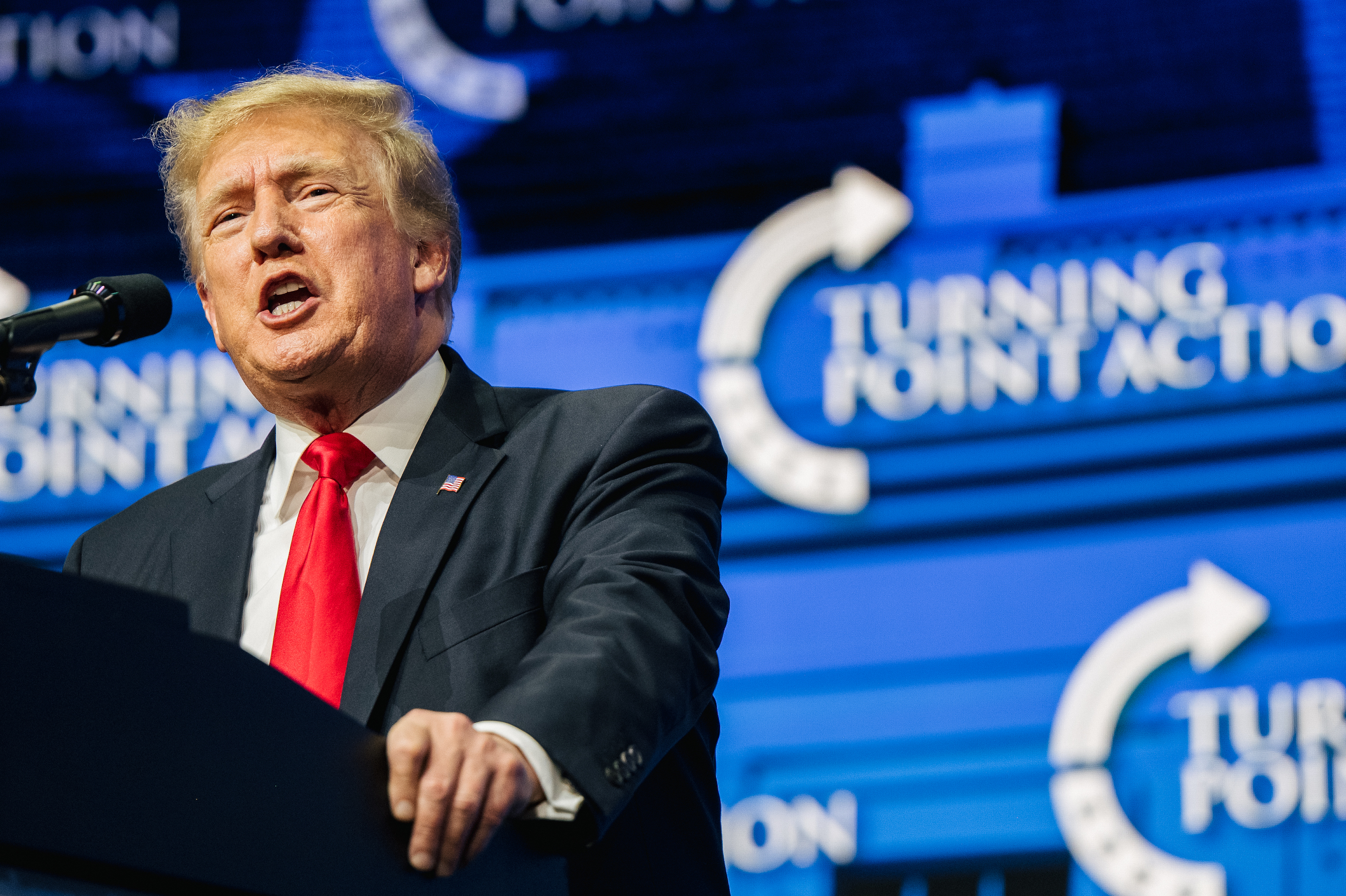 Former U.S. President Donald Trump speaks during the Rally To Protect Our Elections conference on July 24, 2021 in Phoenix.