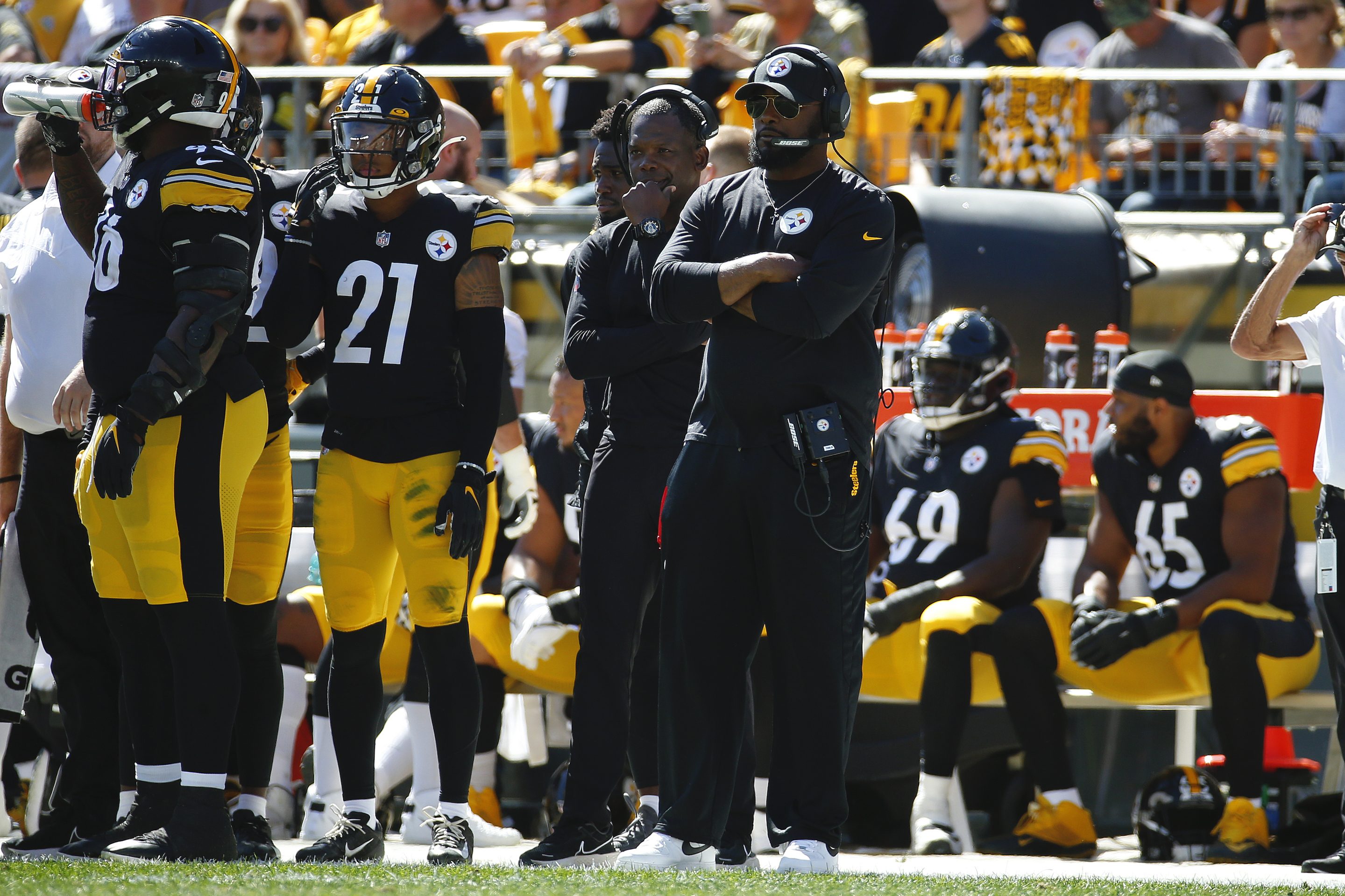 Coach Mike Tomlin of the Pittsburgh Steelers, shown here on the sidelines at a home game against the Cincinnati Bengals in September, is the only Black head coach in the NFL.