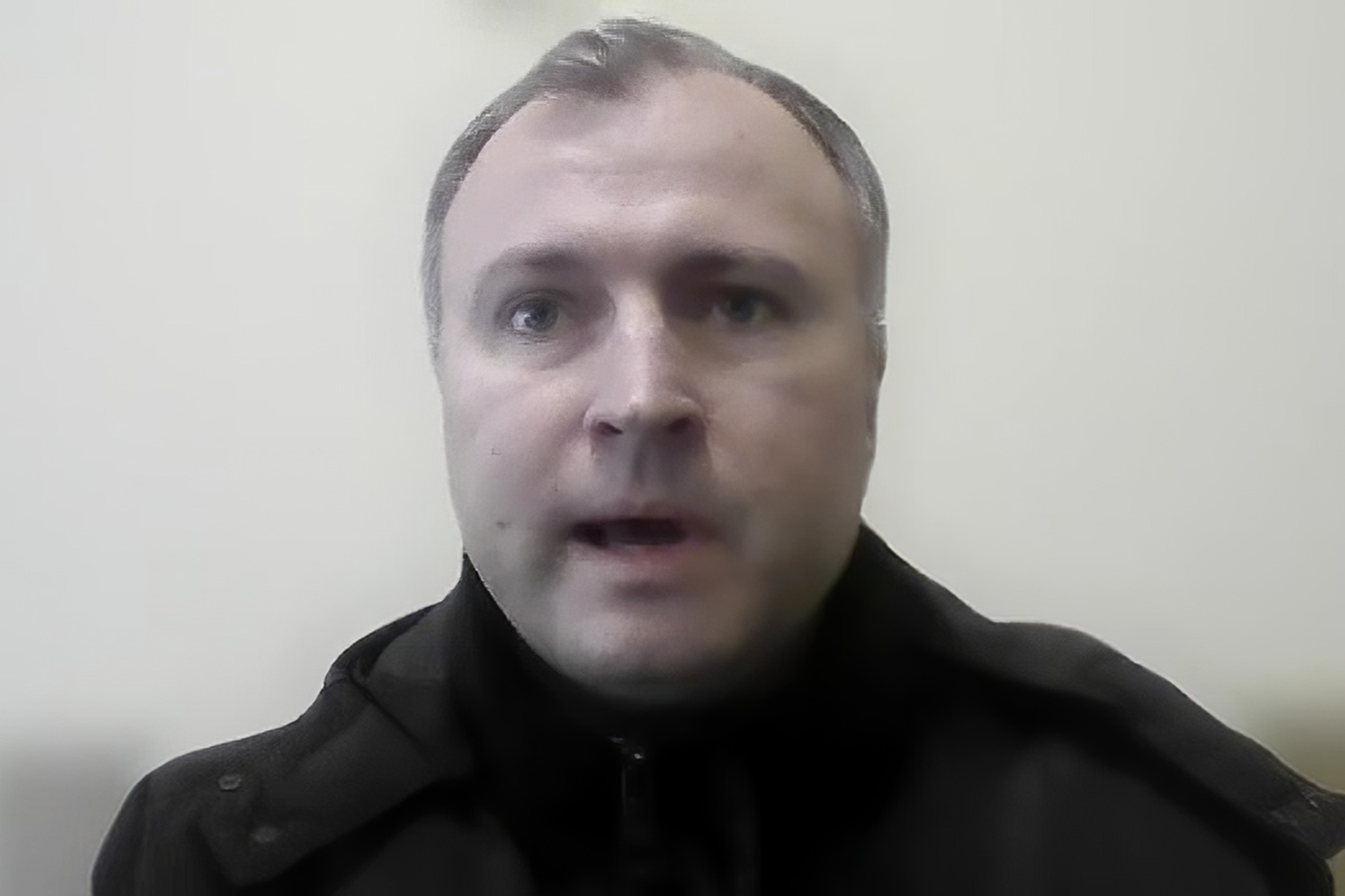 In this image from video, Victor Zhora, a top Ukrainian cybersecurity official, holds a news conference for international media Friday, March 4, 2022, from a bunker in Kyiv, Ukraine. Zhora said homegrown volunteers in Europe's first major war of the internet age are attacking only what they deem military targets, prioritizing government services including the financial sector, Kremlin-controlled media and railways.