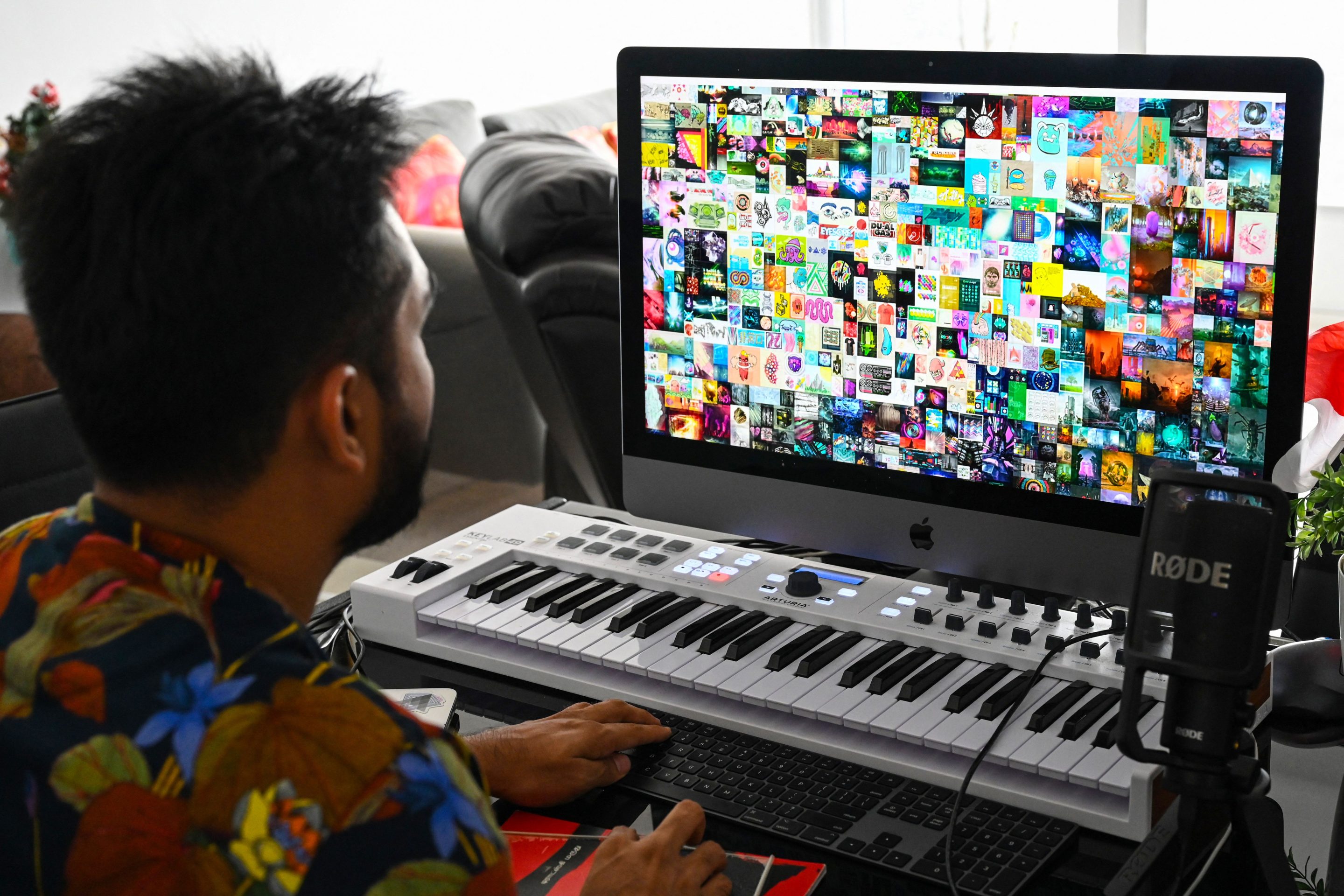 Man looking at computer