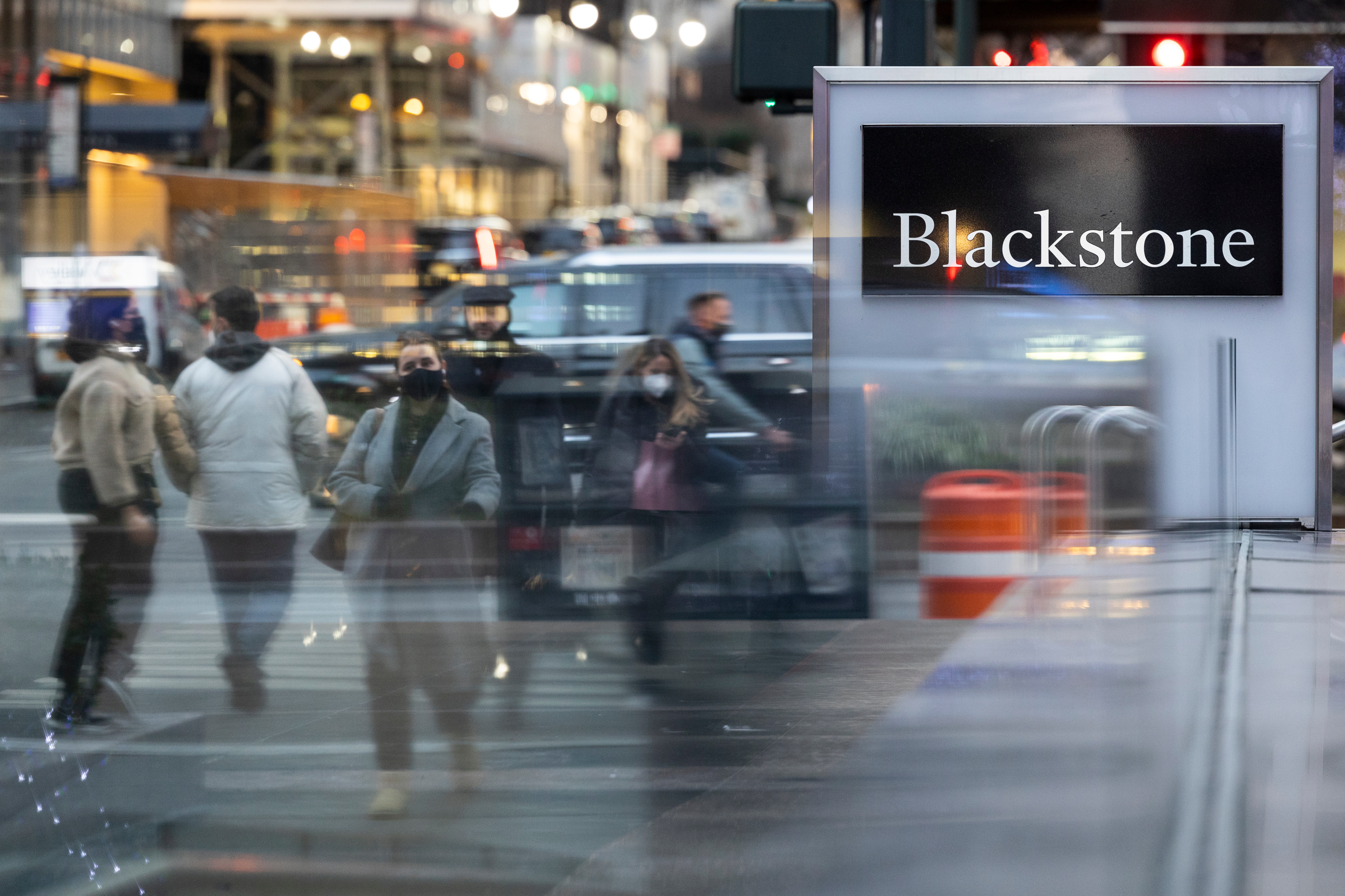 Signage outside the Blackstone headquarters in New York, U.S., on Tuesday, Jan. 25.