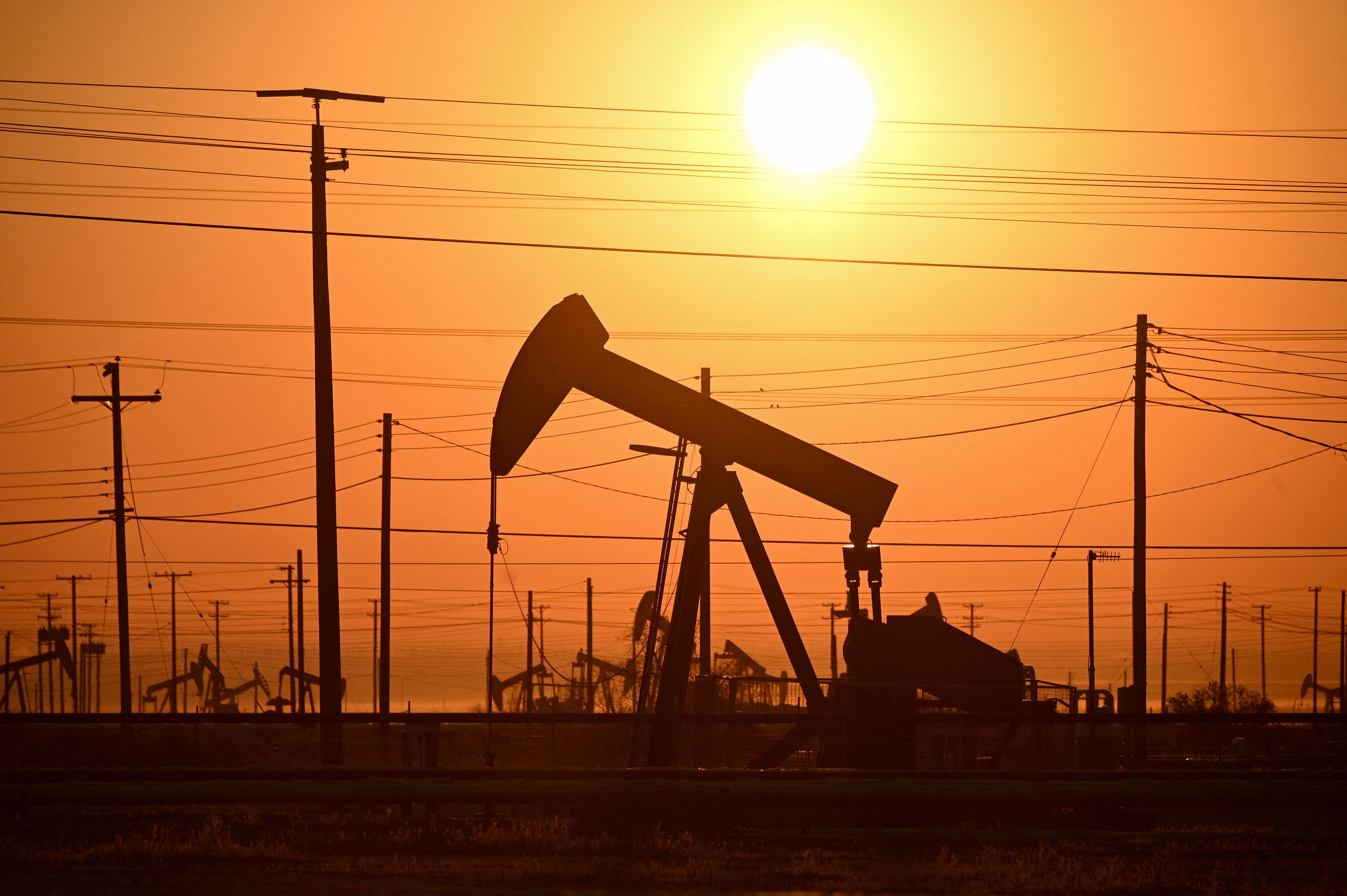 Oil wells in Kern County, Calif.