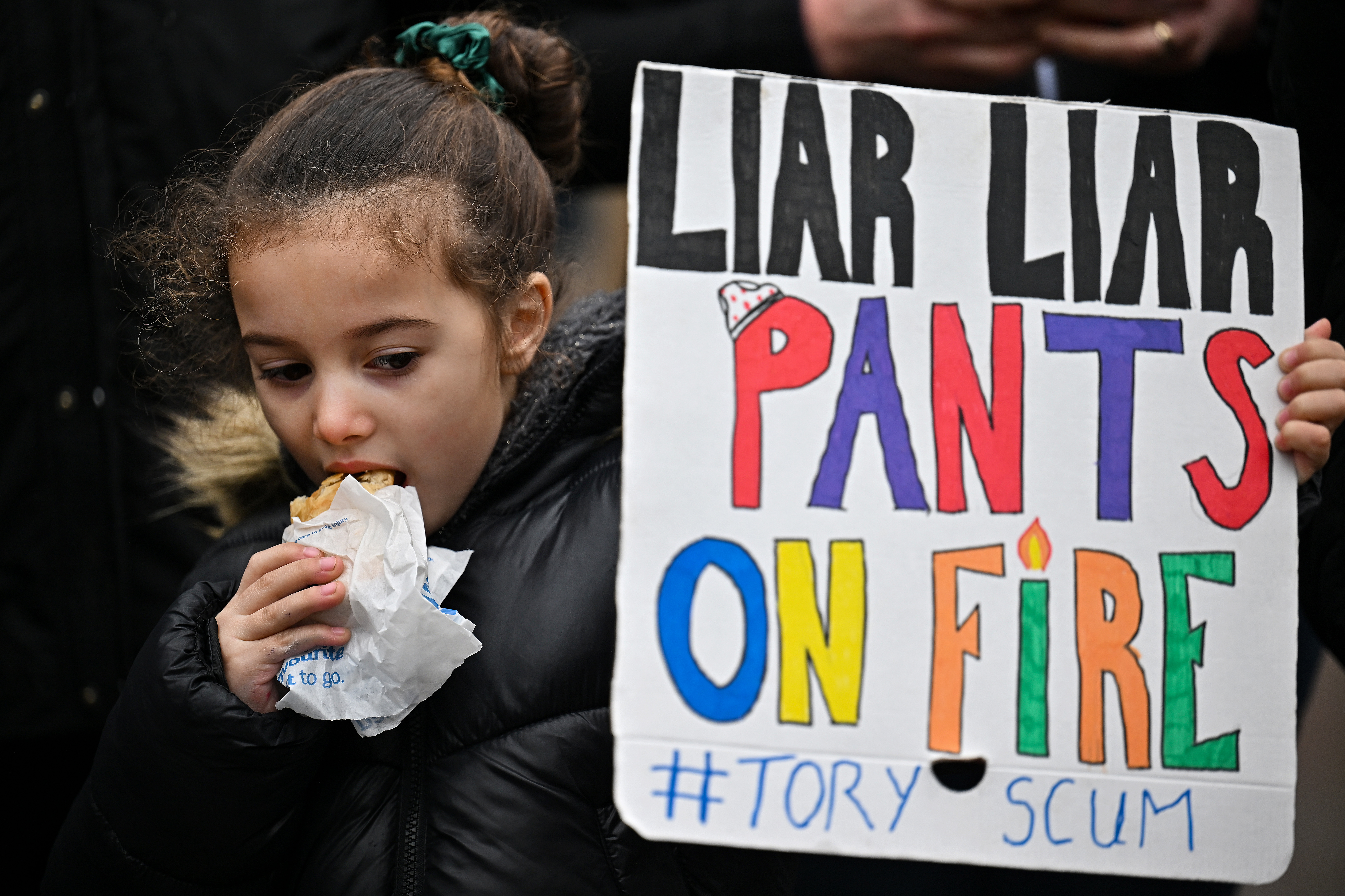 Campaigners attend a rally in George Square in protest against the rising cost of living on February 12 in various cities in the United Kingdom. The People's Assembly has organized demonstrations across the UK to protest the rise in the cost of living. Driven by increased fuel prices and Brexit which has, in turn, led to a rise in food prices, working people are also facing an increase in National Insurance tax in April.