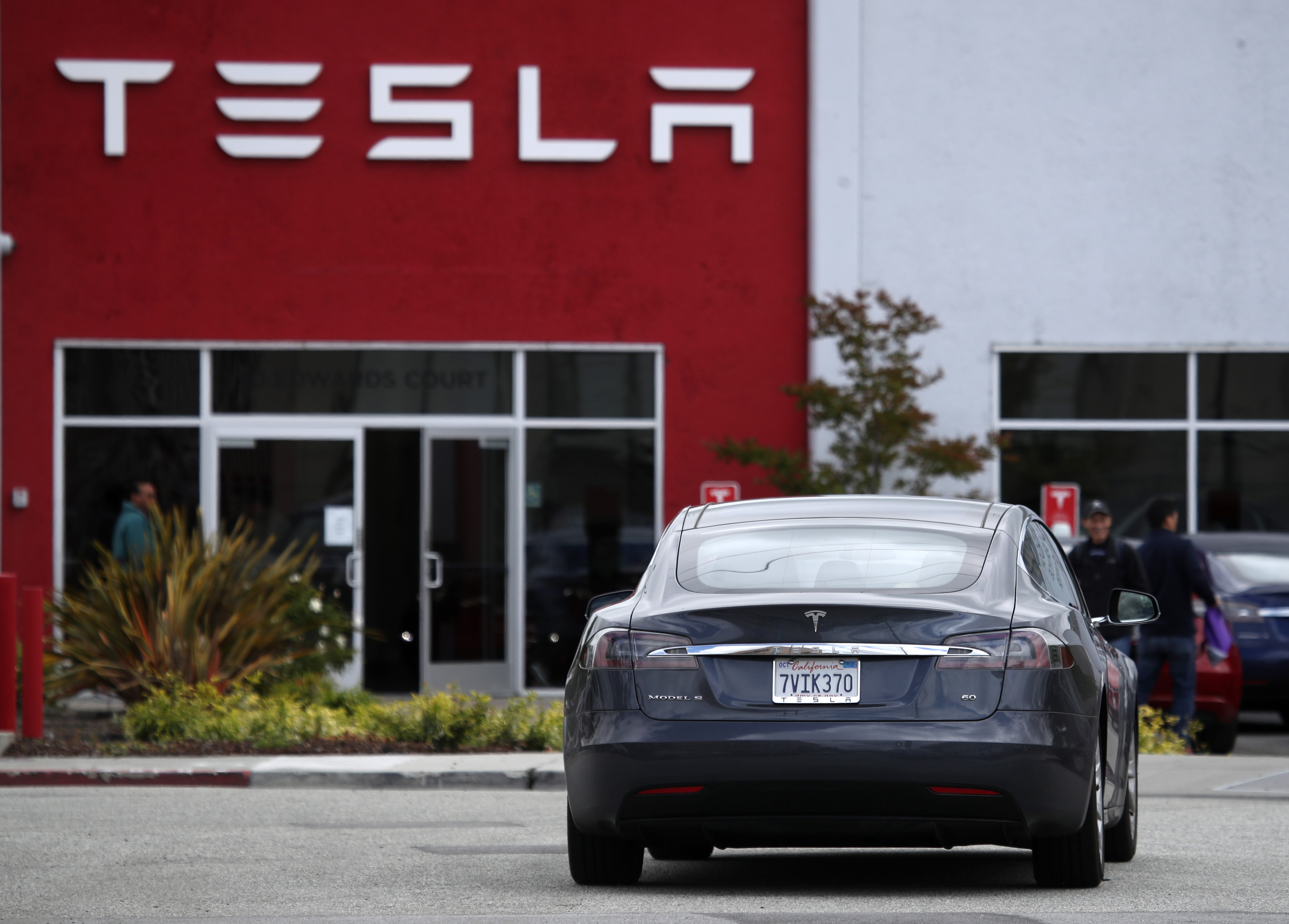 A Tesla Model S car.