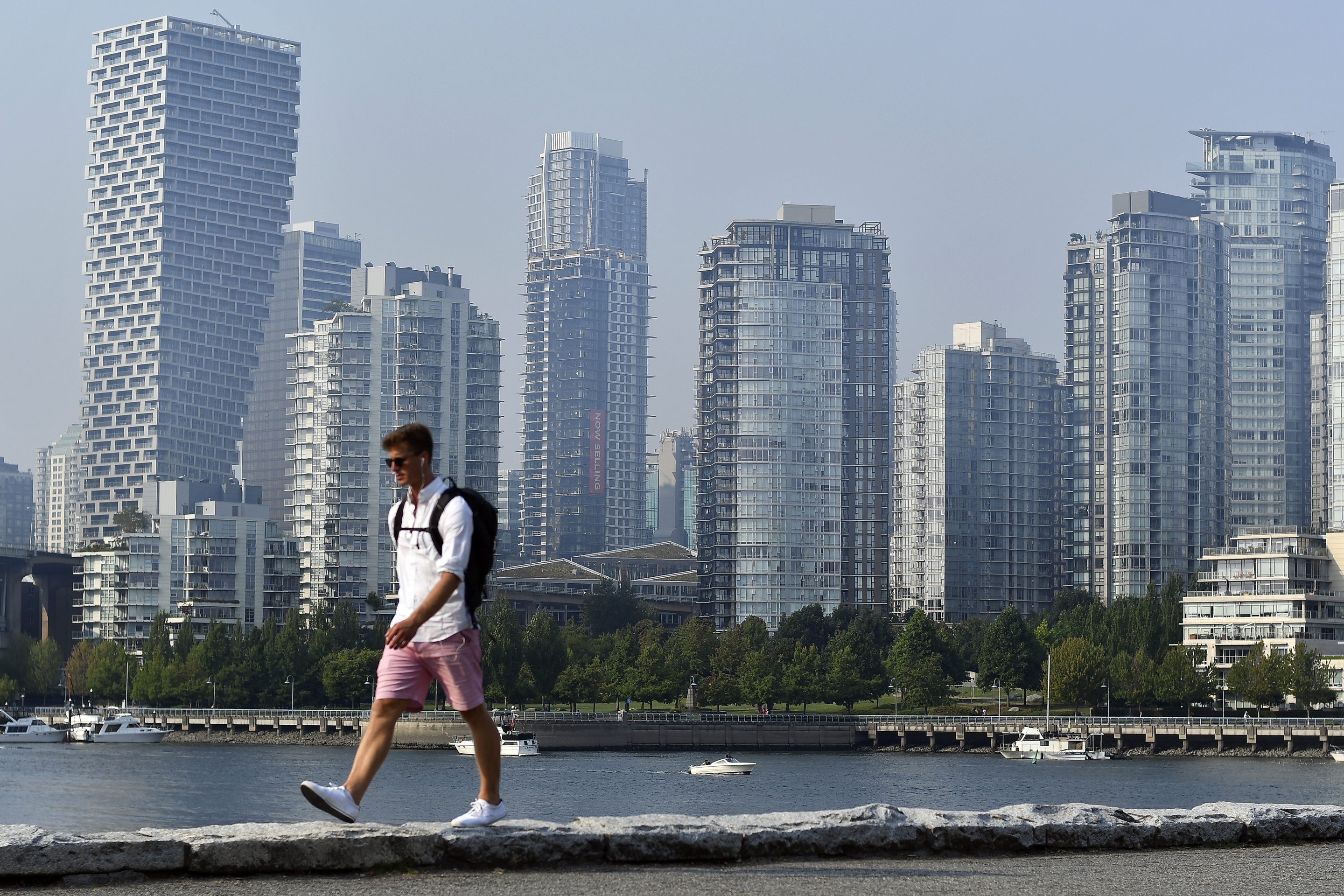 Photo of a man walking in Vancouver, B.C., Canada