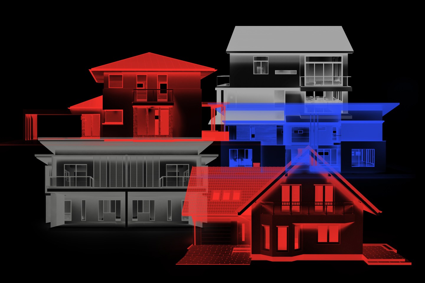 Photo illustration of houses
