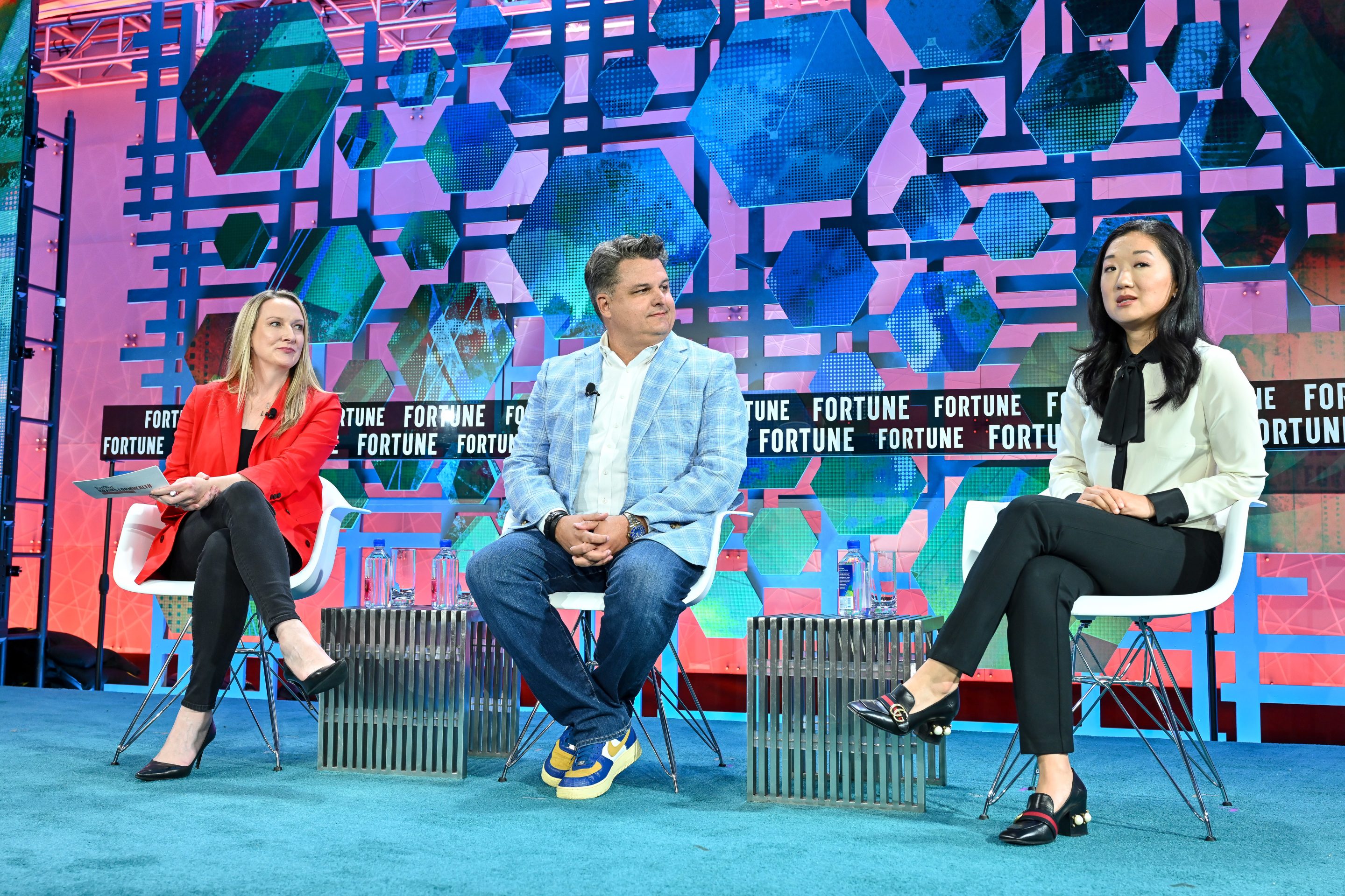 TJ Farnsworth, founder and CEO of Inception Fertility and Tammy Sun, (right) co-founder and CEO of Carrot Fertility at Fortune's Brainstorm Health,
