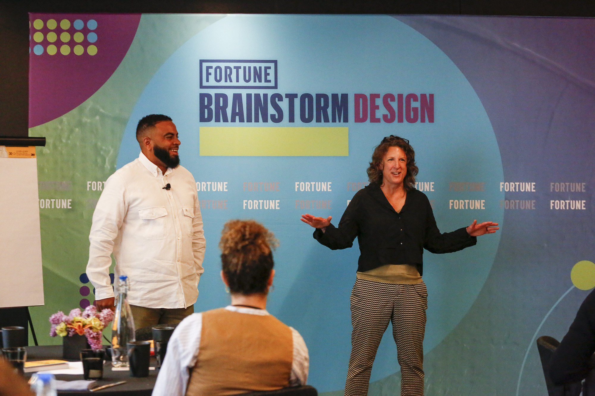 Susan Wise and Chris Rudd at the Fortune Brainstorm Design conference in Brooklyn, NY.