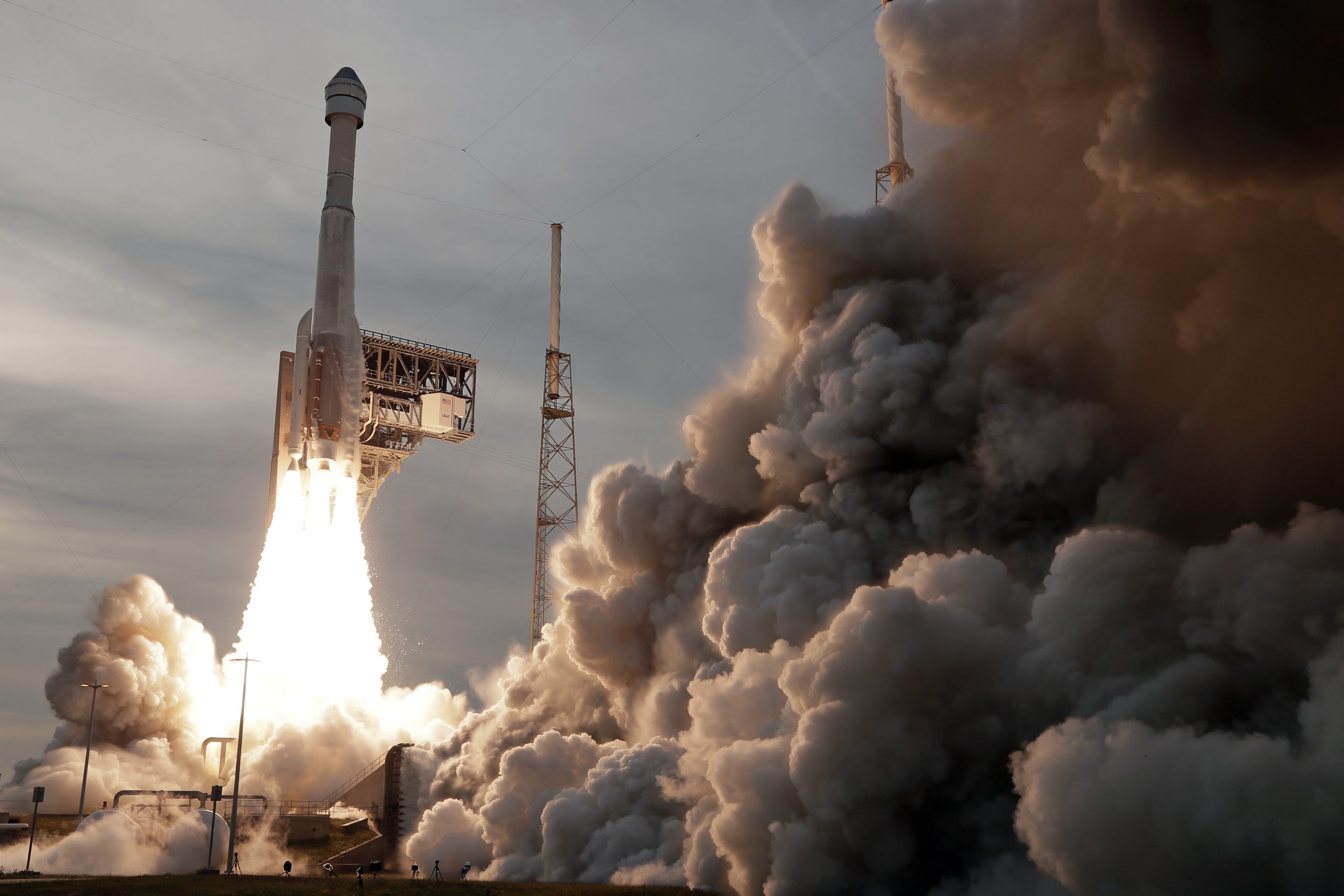 A United Launch Alliance Atlas V rocket carrying the Boeing Starliner crew capsule lifts off on a second test flight to the International Space Station from Space Launch Complex 41 at Cape Canaveral Space Force station in Cape Canaveral, Fla., on May 19.