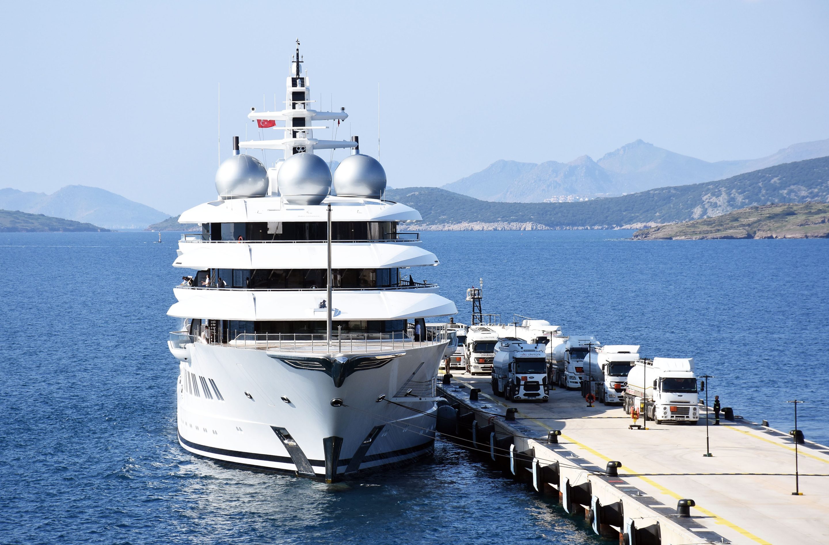 The Amadea has undertaken the longest journey and at least five other superyachts have logged voyages of some 5,000 nautical miles in their quest to reach destinations considered safe from seizures, including Turkey and Russia.