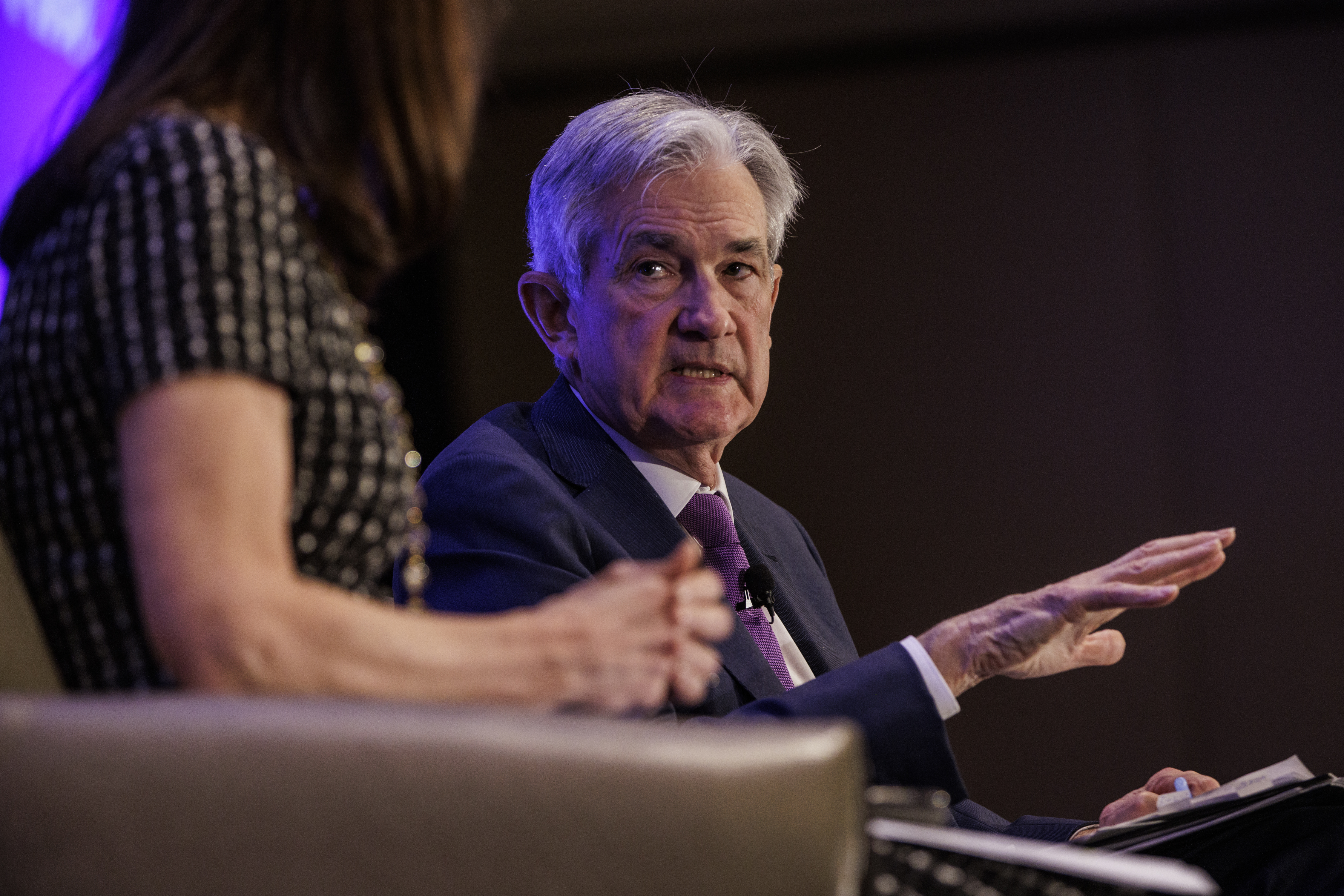 Federal Reserve Board Chair Jerome Powell speaks during a luncheon at the 2022 NABE Economic Policy Conference at the Ritz-Carlton on March 21 in Washington, D.C. The Federal Reserve raised interest rates a quarter of a percentage point last week for the first time since 2018 in an attempt to combat rising inflation.