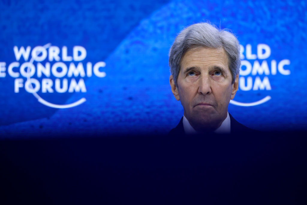 John Kerry, U.S. special presidential envoy for climate, during a panel session on day two of the World Economic Forum (WEF) in Davos, Switzerland, on Tuesday, May 24, 2022.