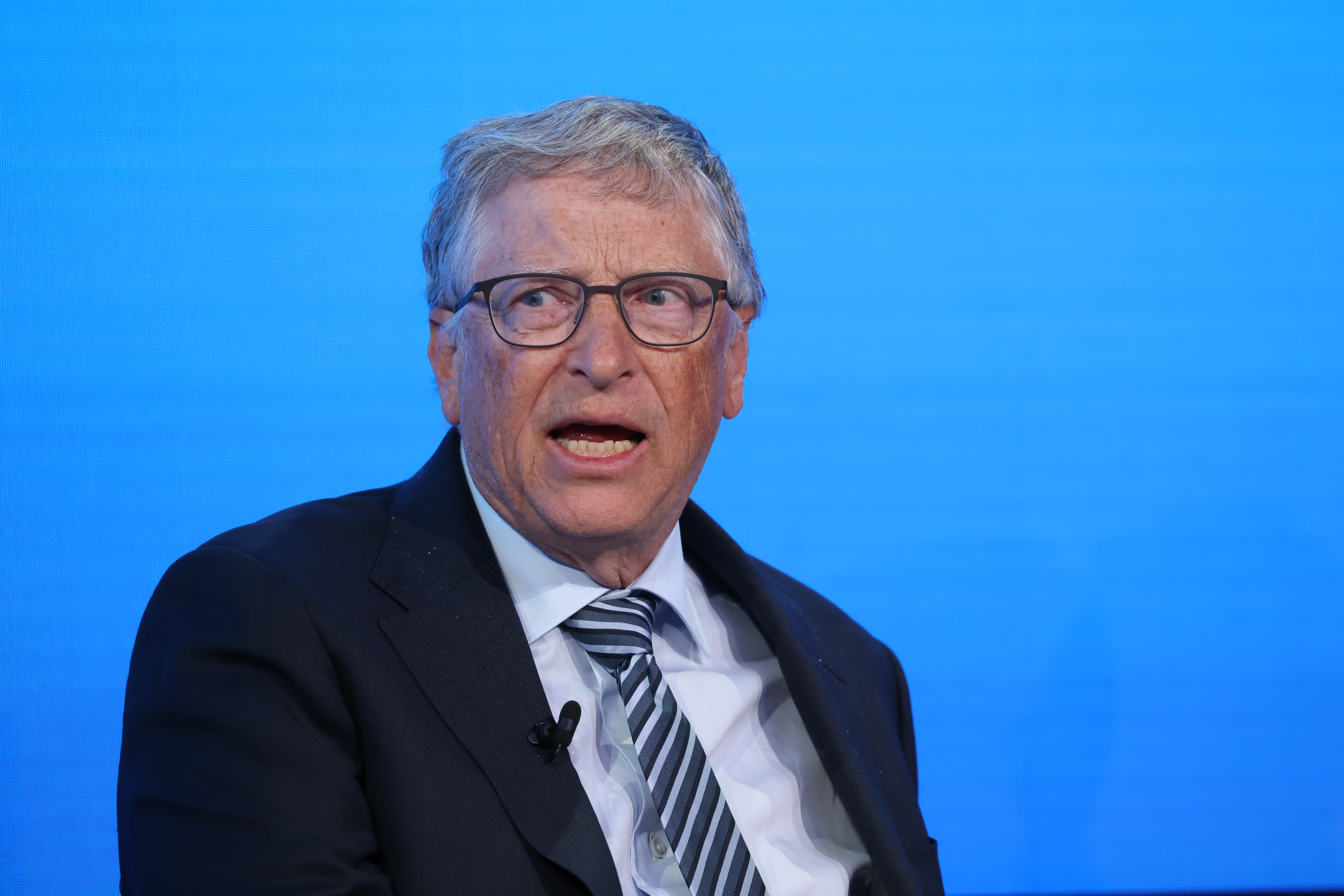 Bill Gates, co-chairman of the Bill and Melinda Gates Foundation, during a panel session on day two of the World Economic Forum (WEF) in Davos, Switzerland, on Tuesday, May 24.